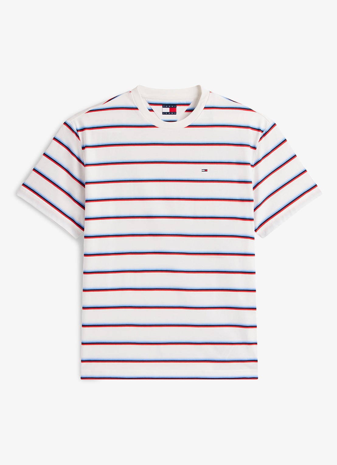 Tommy Hilfiger T-shirt met streepprint - voorkant 2 wit