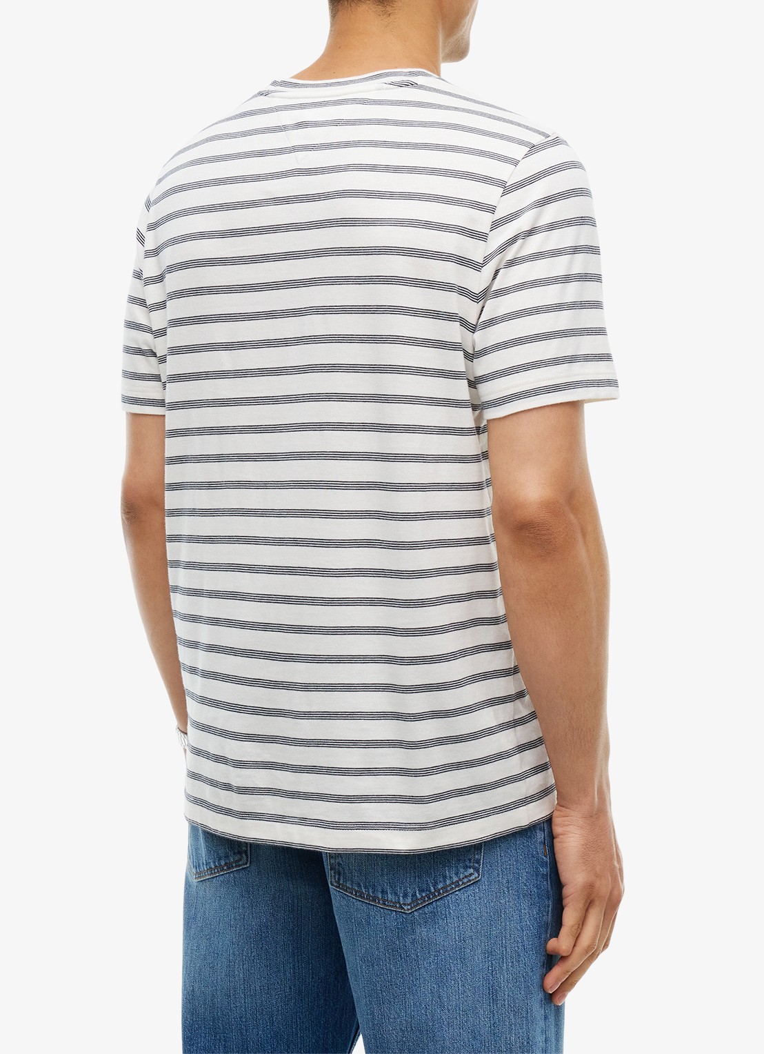 Tommy Hilfiger T-shirt met streepprint - achterkant 3 wit