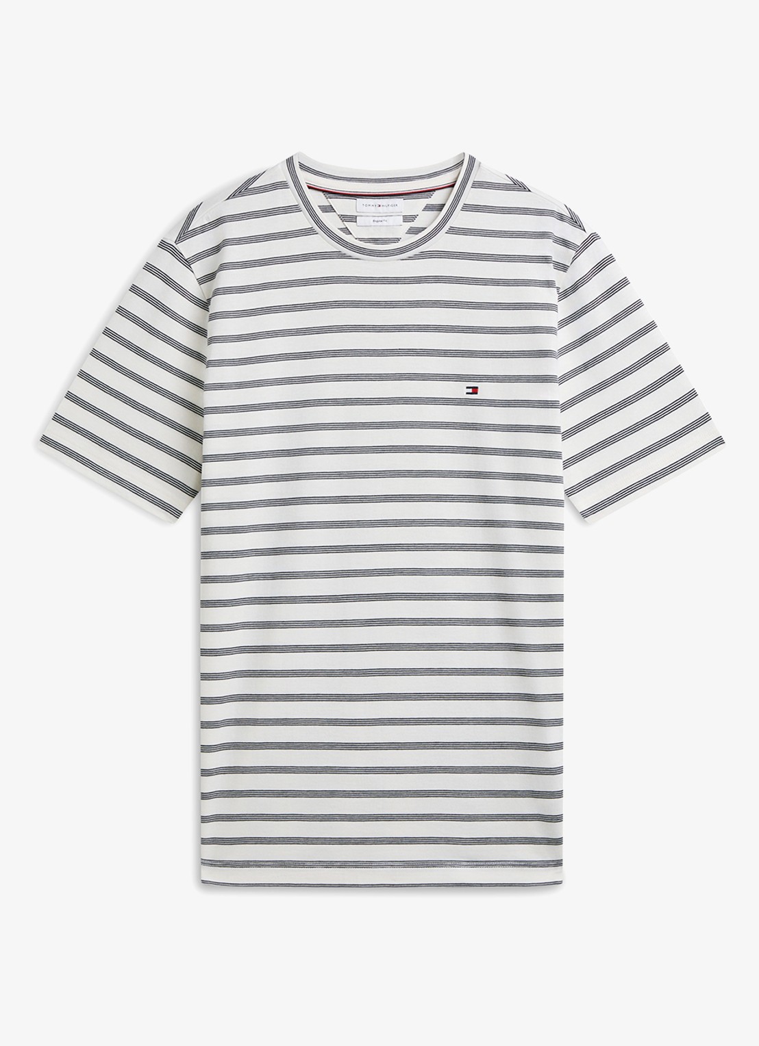 Tommy Hilfiger T-shirt met streepprint - voorkant 4 wit
