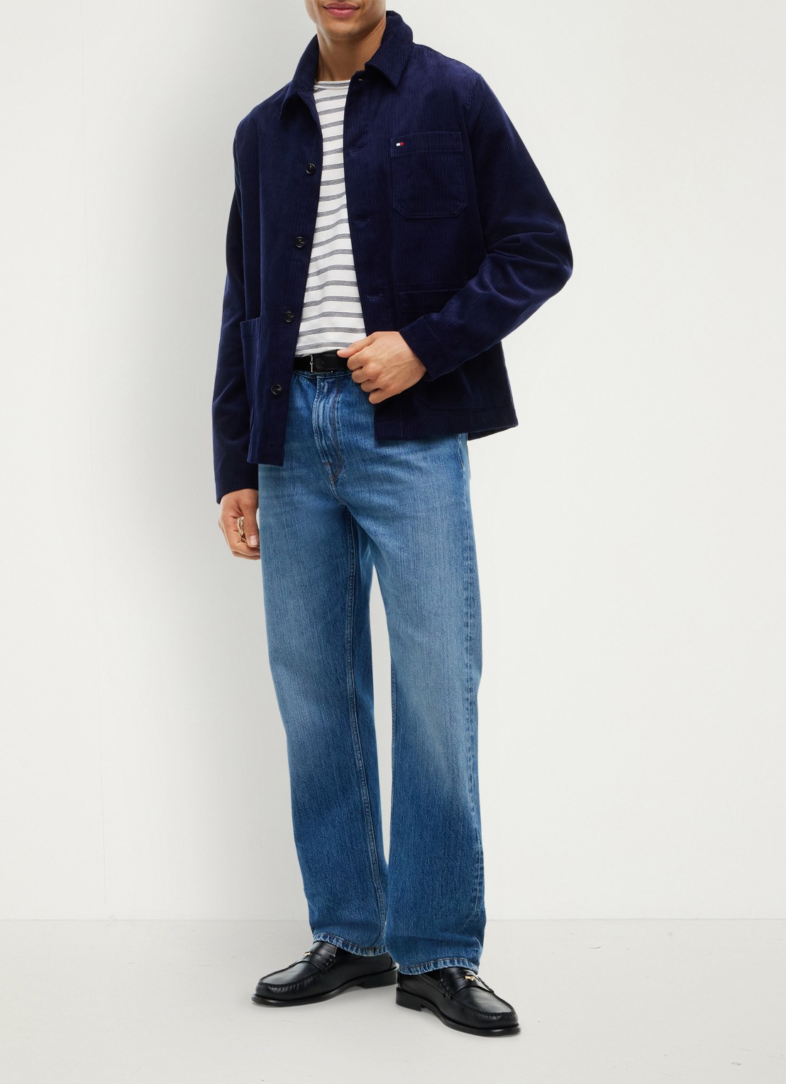 Tommy Hilfiger T-shirt met streepprint - voorkant 5 wit