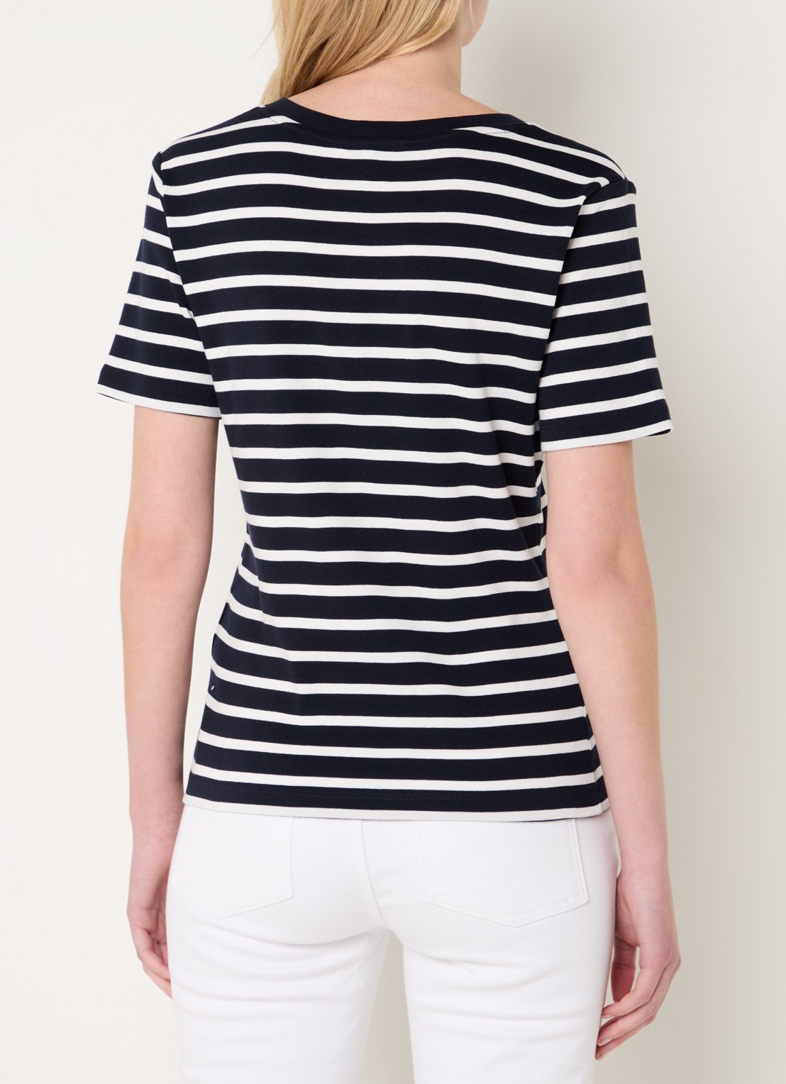 Tommy Hilfiger T-shirt met V-hals - achterkant blauw