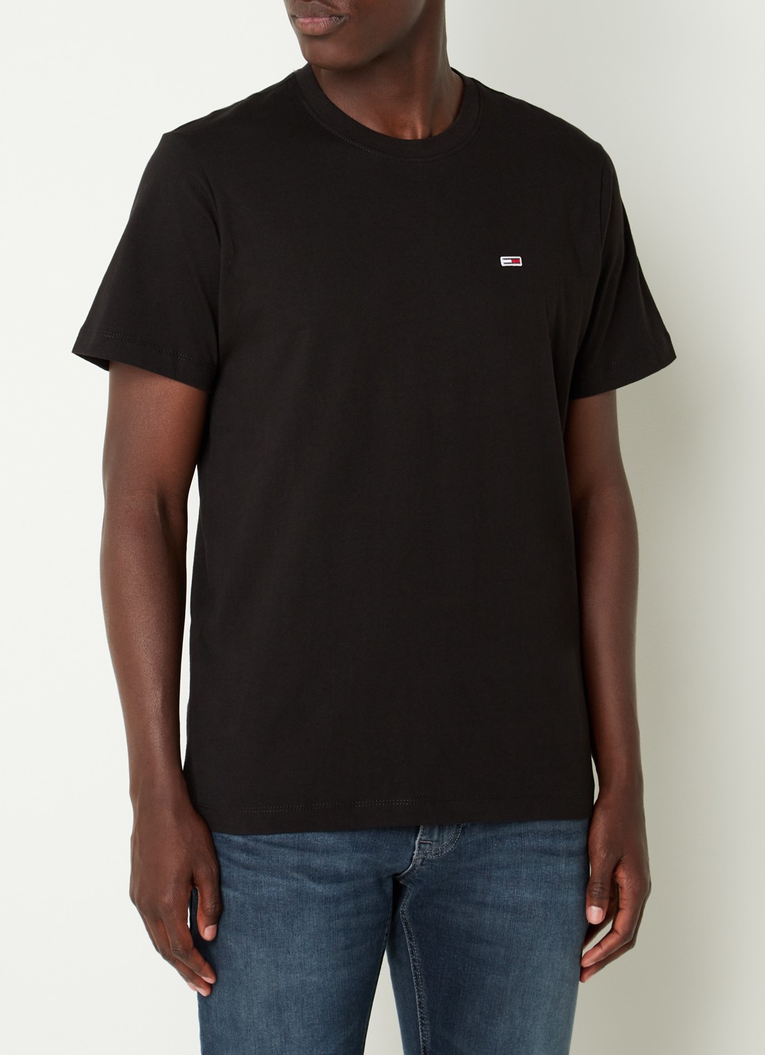 Tommy Hilfiger T-shirt van katoen met logo - detail 4 zwart