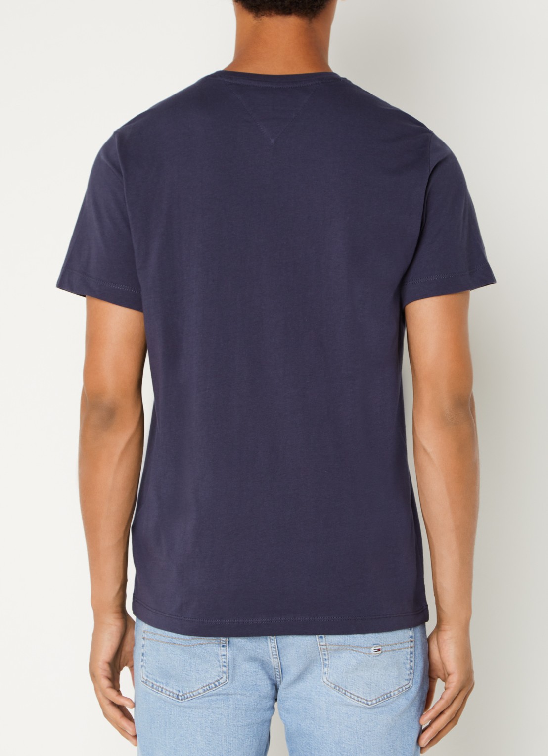 Tommy Hilfiger T-shirt van katoen met logo - achterkant 4 donkerblauw