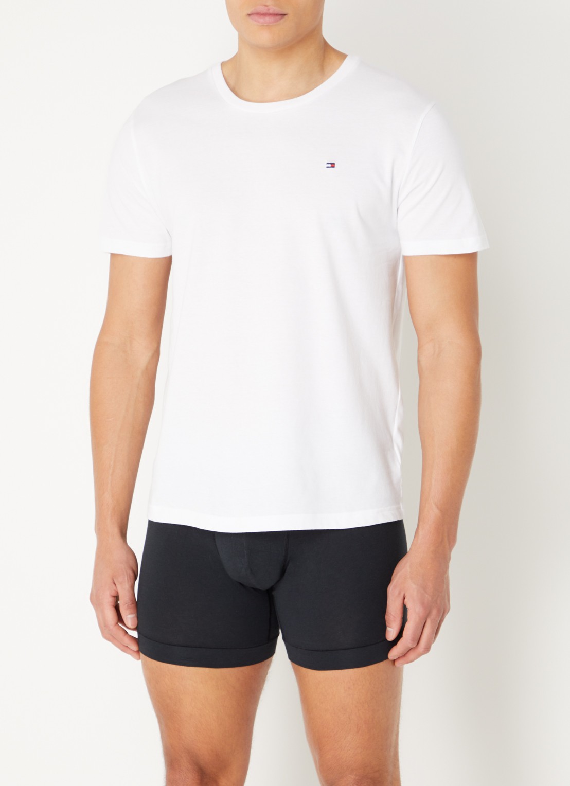 Tommy Hilfiger T-shirts met logo in 3-pack - voorkant 8 wit