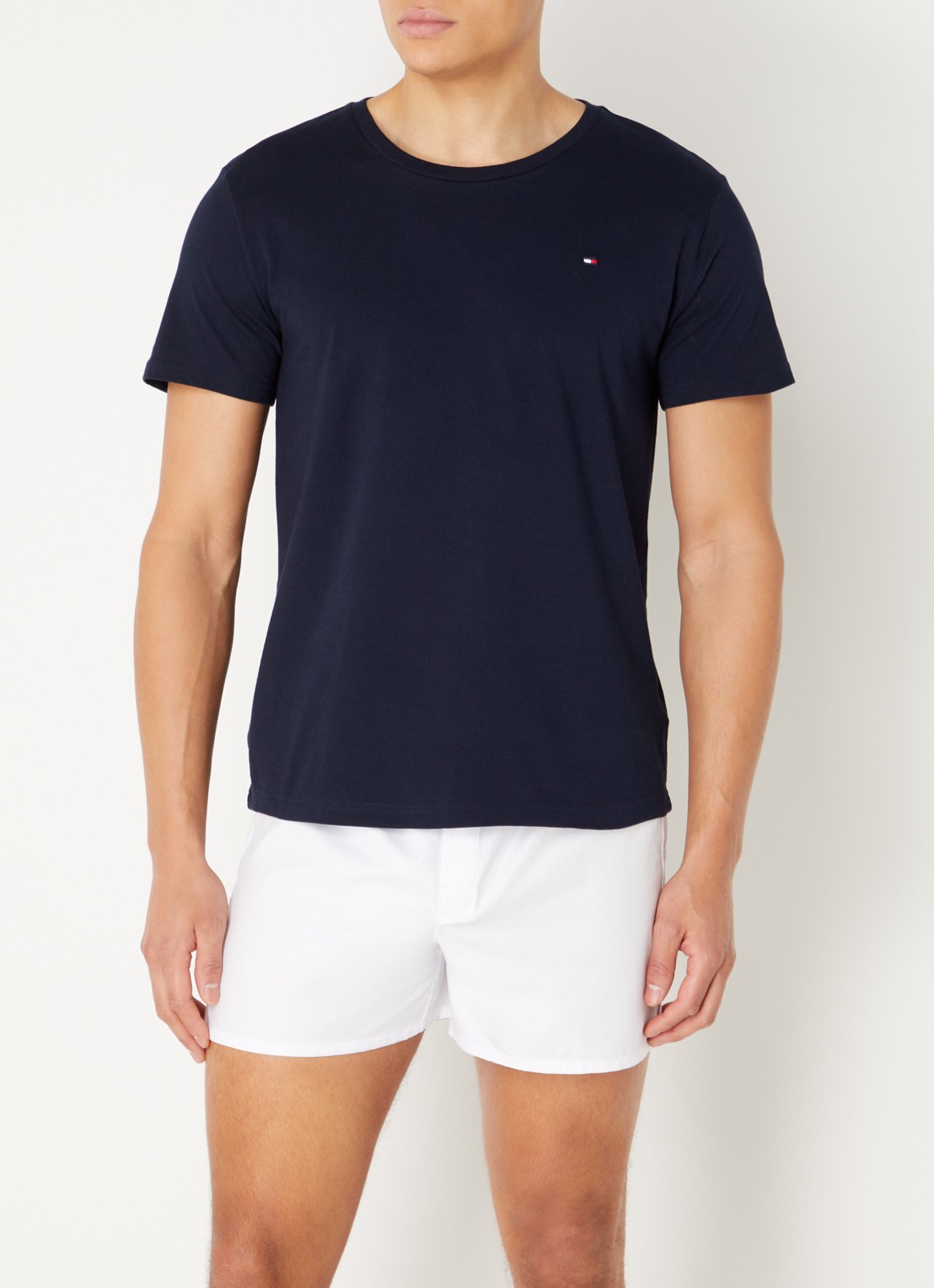 Tommy Hilfiger T-shirts met logo in 3-pack - voorkant 4 donkerblauw