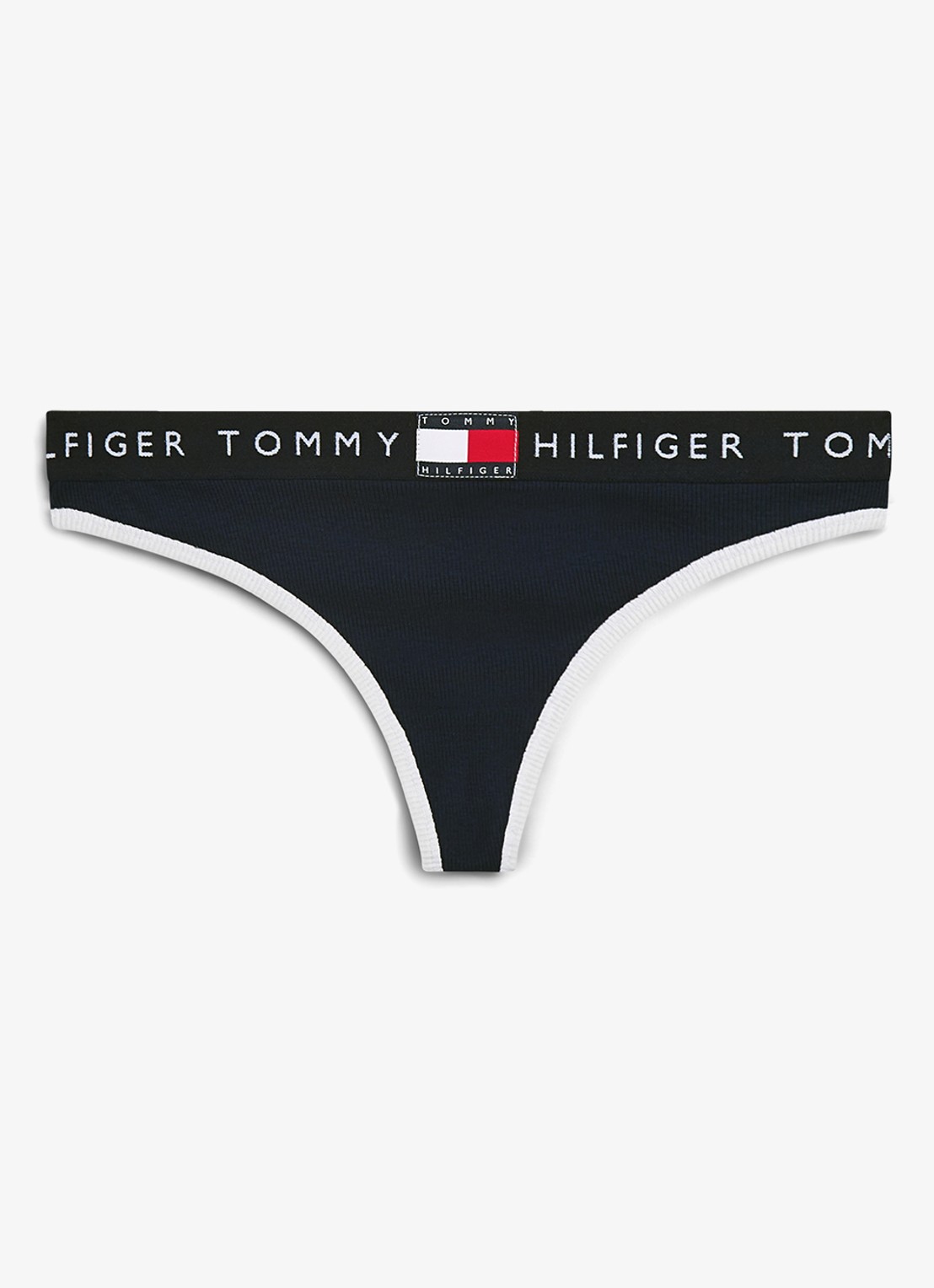 Tommy Hilfiger Tanga met logoband - voorkant 4 donkerblauw