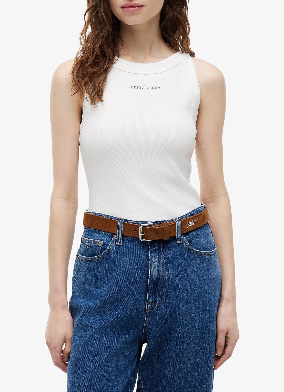 Tommy Hilfiger Tanktop met ribstructuur - detail 4 wit