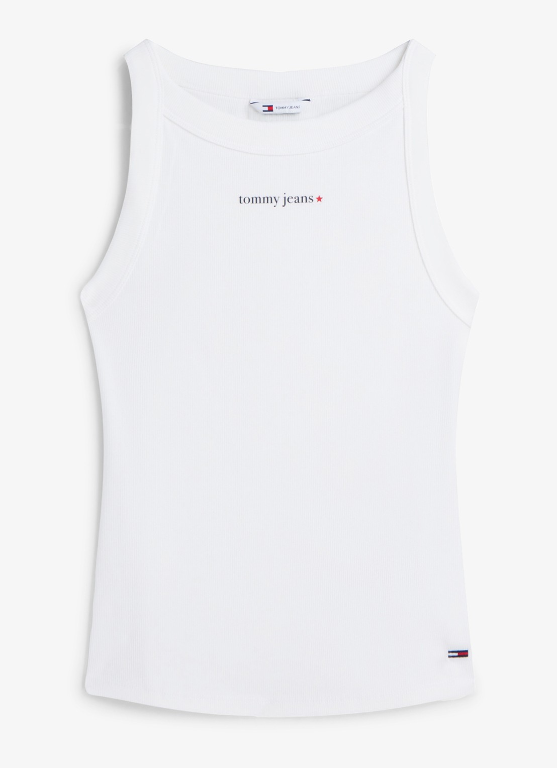Tommy Hilfiger Tanktop met ribstructuur - voorkant 2 wit