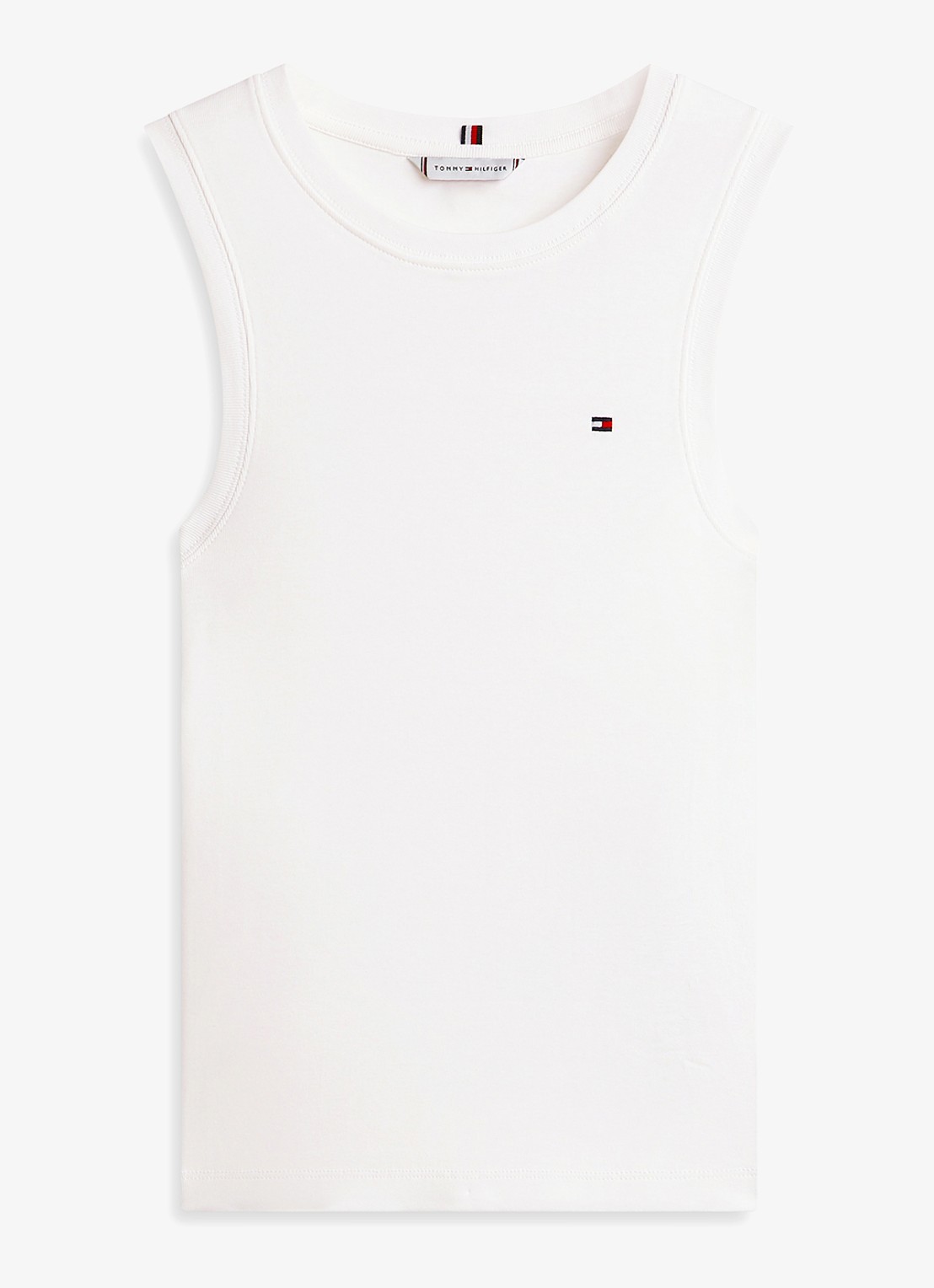Tommy Hilfiger Tanktop met streepprint - voorkant wit