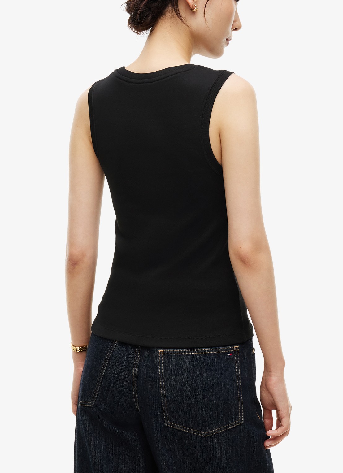 Tommy Hilfiger Tanktop met streepprint - achterkant zwart