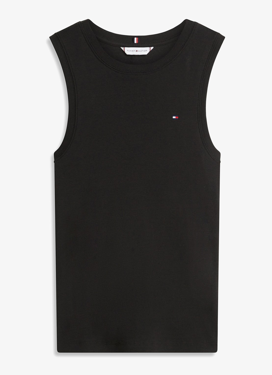 Tommy Hilfiger Tanktop met streepprint - voorkant 2 zwart