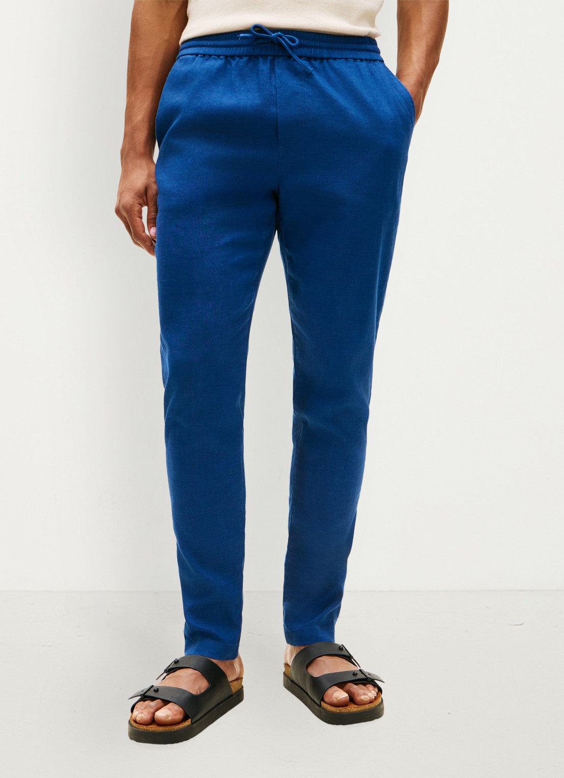 Tommy Hilfiger Tapered fit chino in linnenblend - detail 2 denim