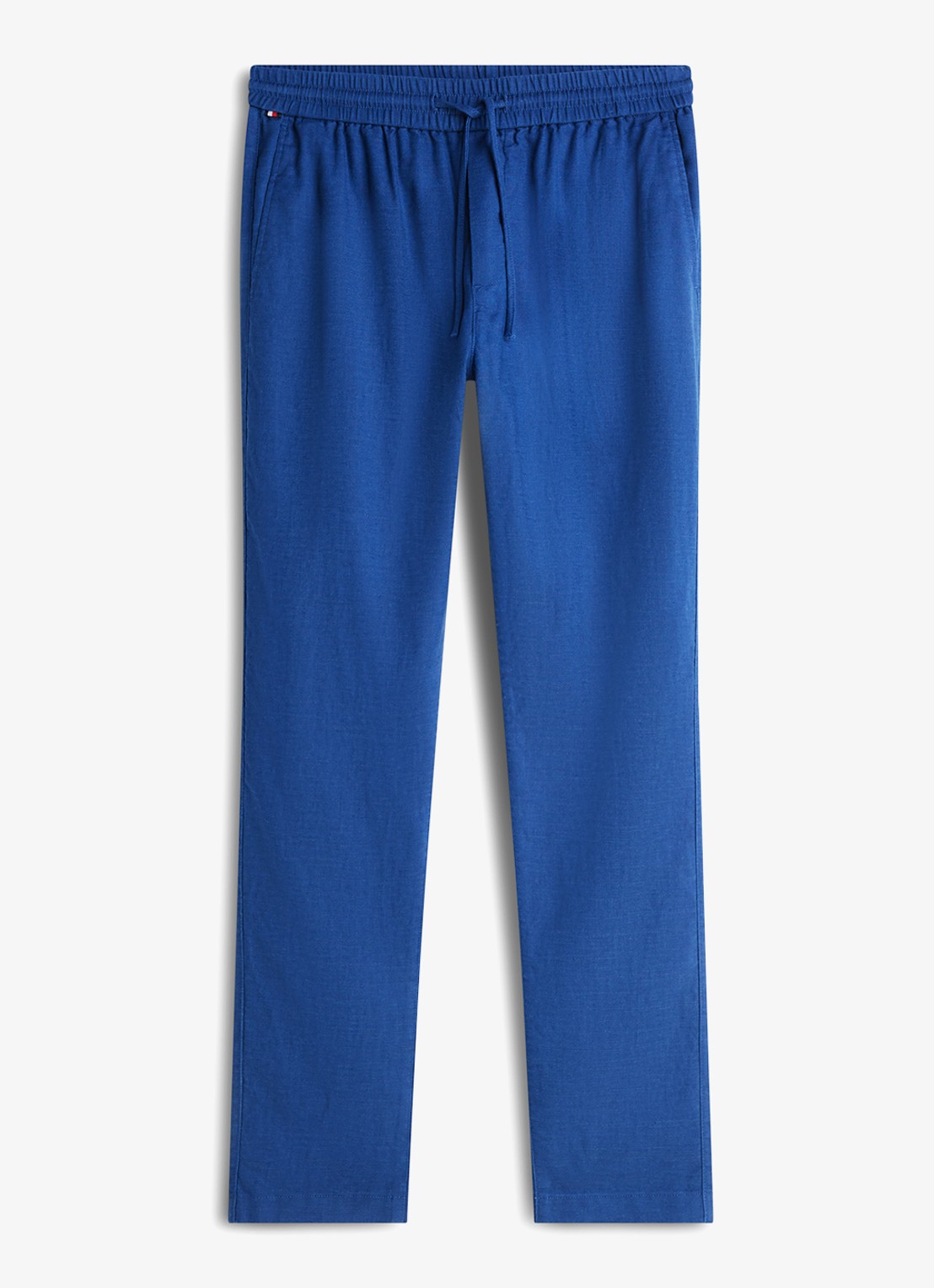 Tommy Hilfiger Tapered fit chino in linnenblend - voorkant 4 denim