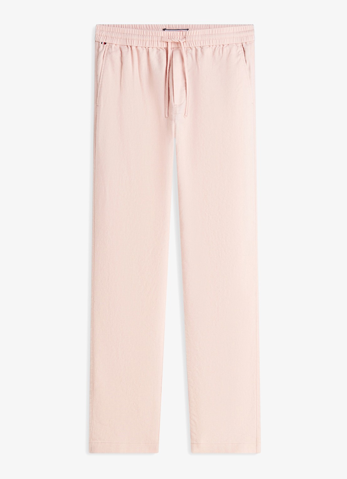 Tommy Hilfiger Tapered fit chino in linnenblend - voorkant 2 groen