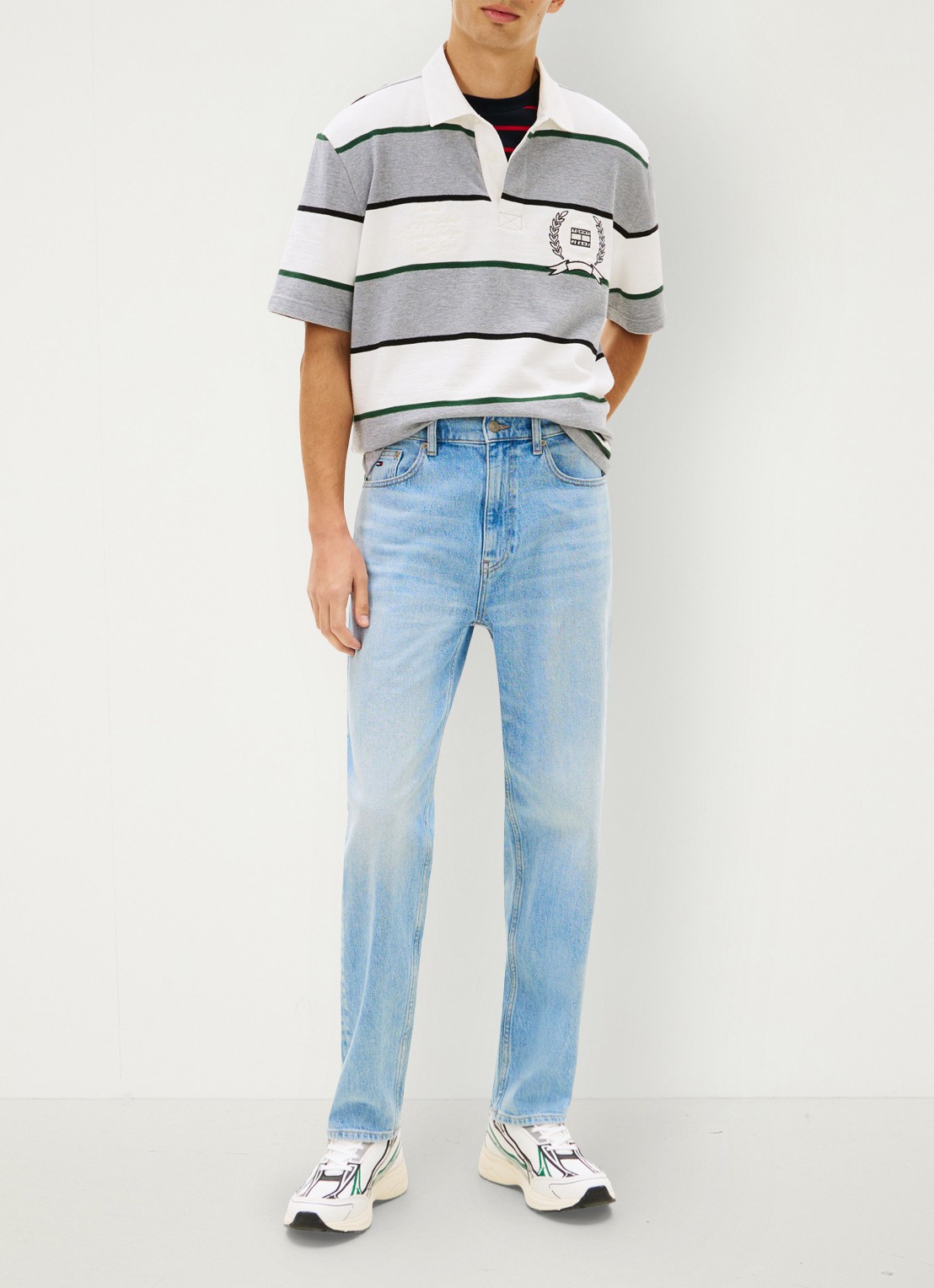 Tommy Hilfiger Tapered fit jeans in katoenblend - voorkant 4 denim