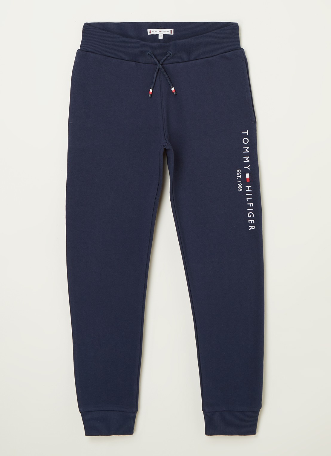 Tommy Hilfiger Tapered fit joggingbroek met logoborduring - voorkant 2 donkerblauw
