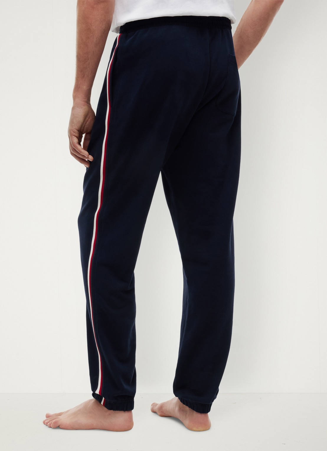 Tommy Hilfiger Tapered fit lounge joggingbroek met logoband - achterkant 3 donkerblauw