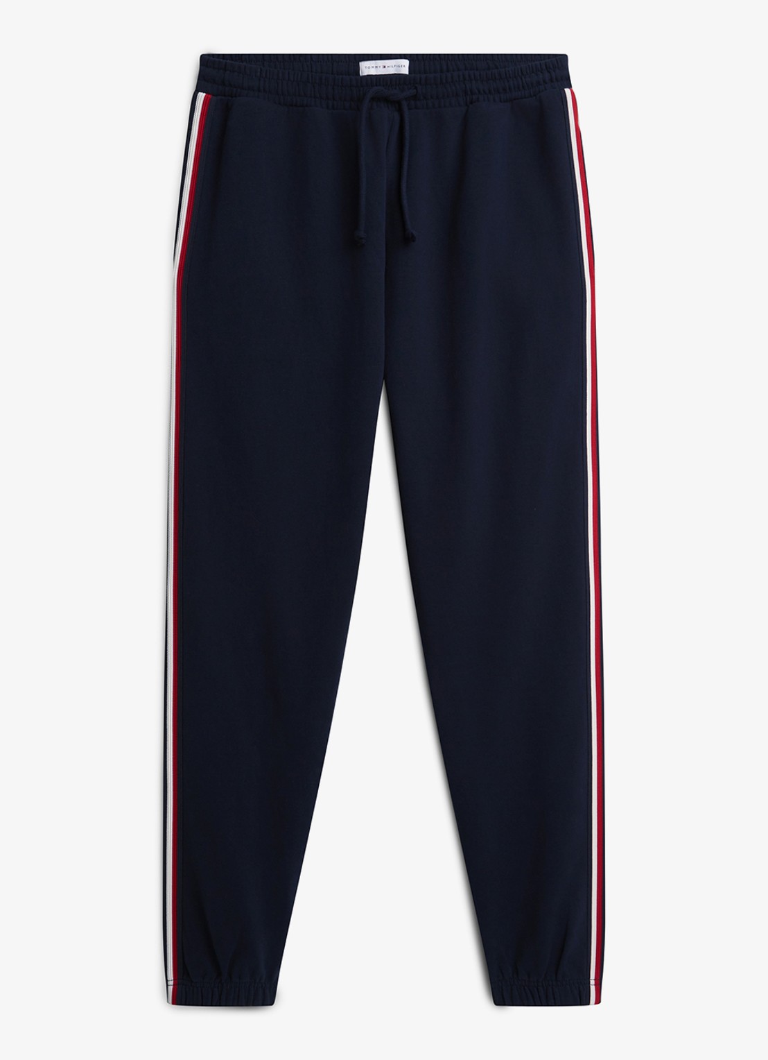 Tommy Hilfiger Tapered fit lounge joggingbroek met logoband - voorkant donkerblauw