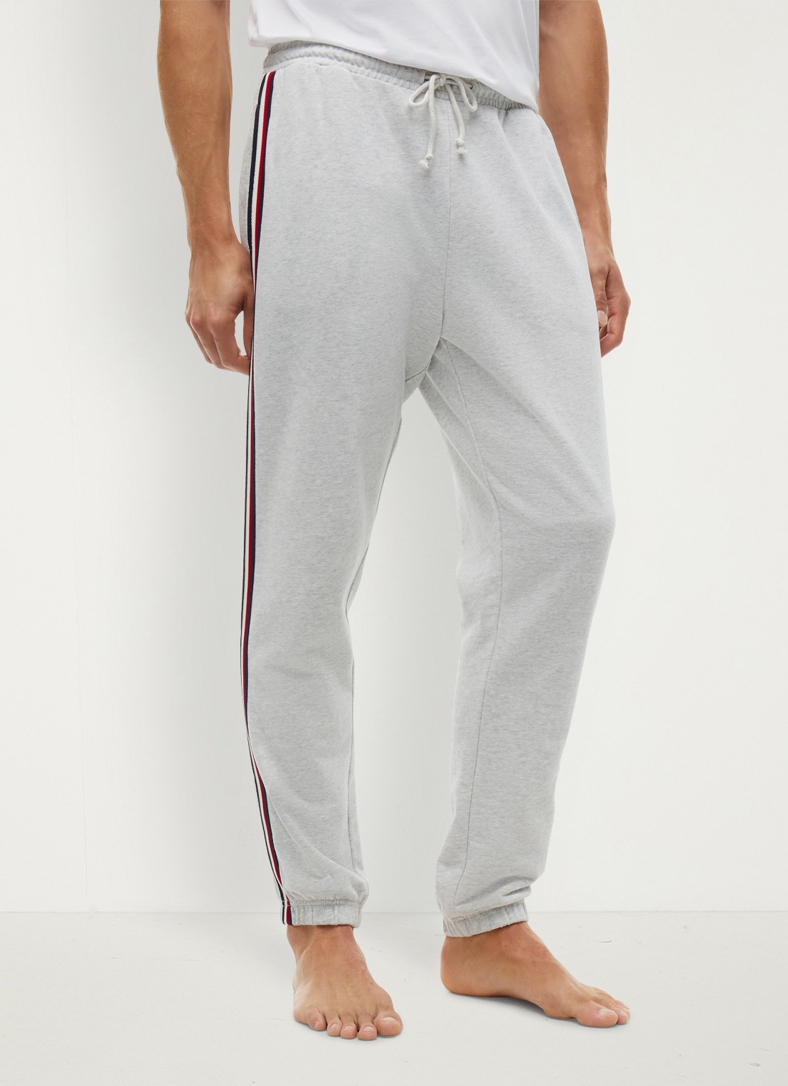 Tommy Hilfiger Tapered fit lounge joggingbroek met logoband - detail 4 lichtgrijs