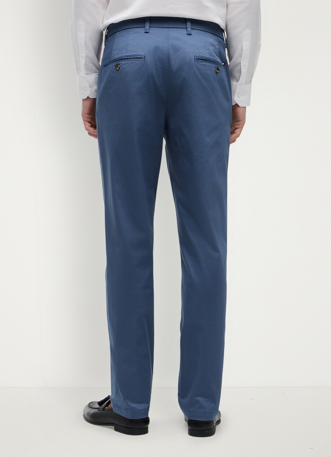 Tommy Hilfiger Tapered fit pantalon met steekzakken - achterkant 5 aegean sea-dbz / blauw