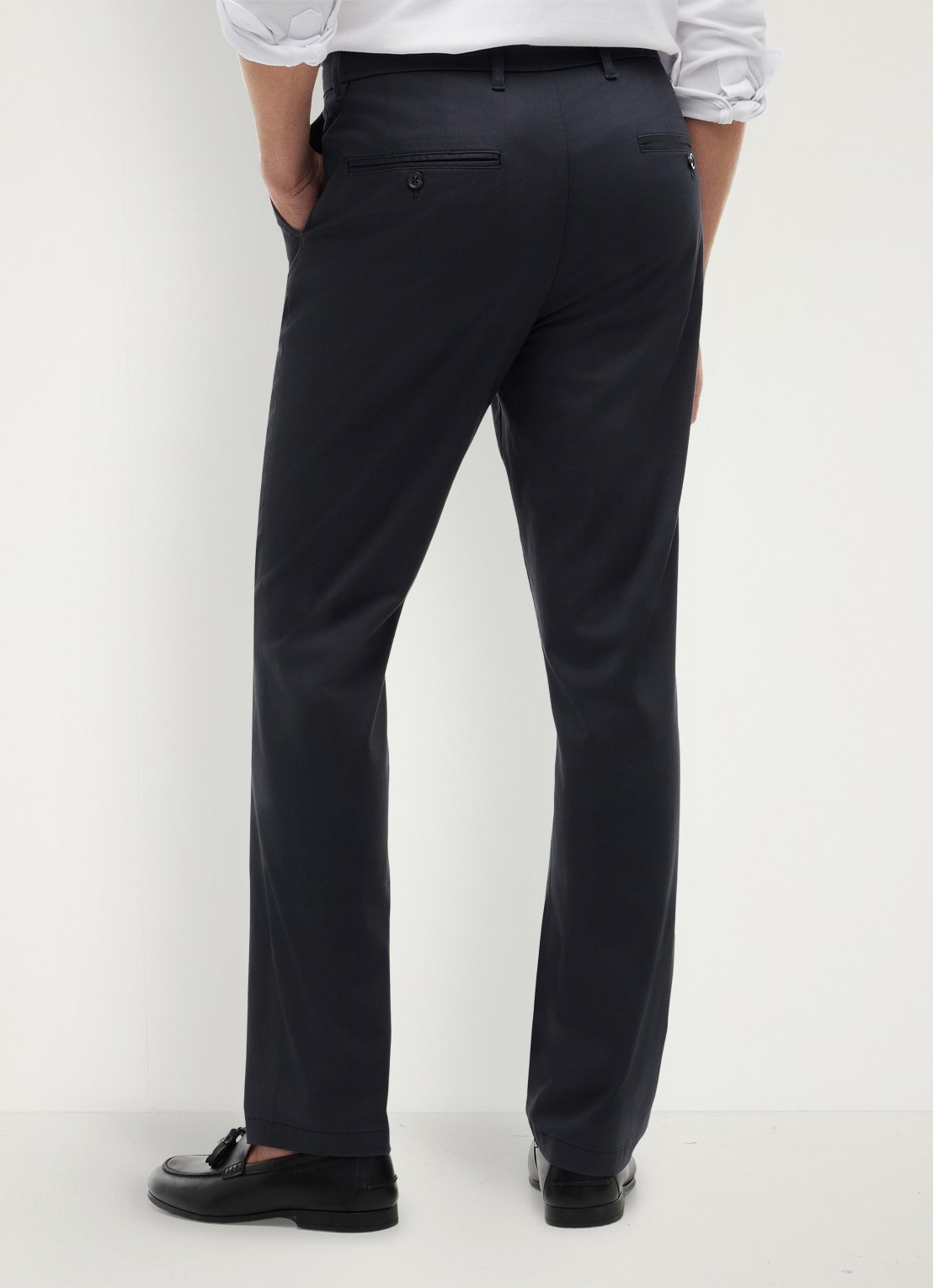 Tommy Hilfiger Tapered fit pantalon met steekzakken - achterkant 3 navy blue-dw5 / blauw
