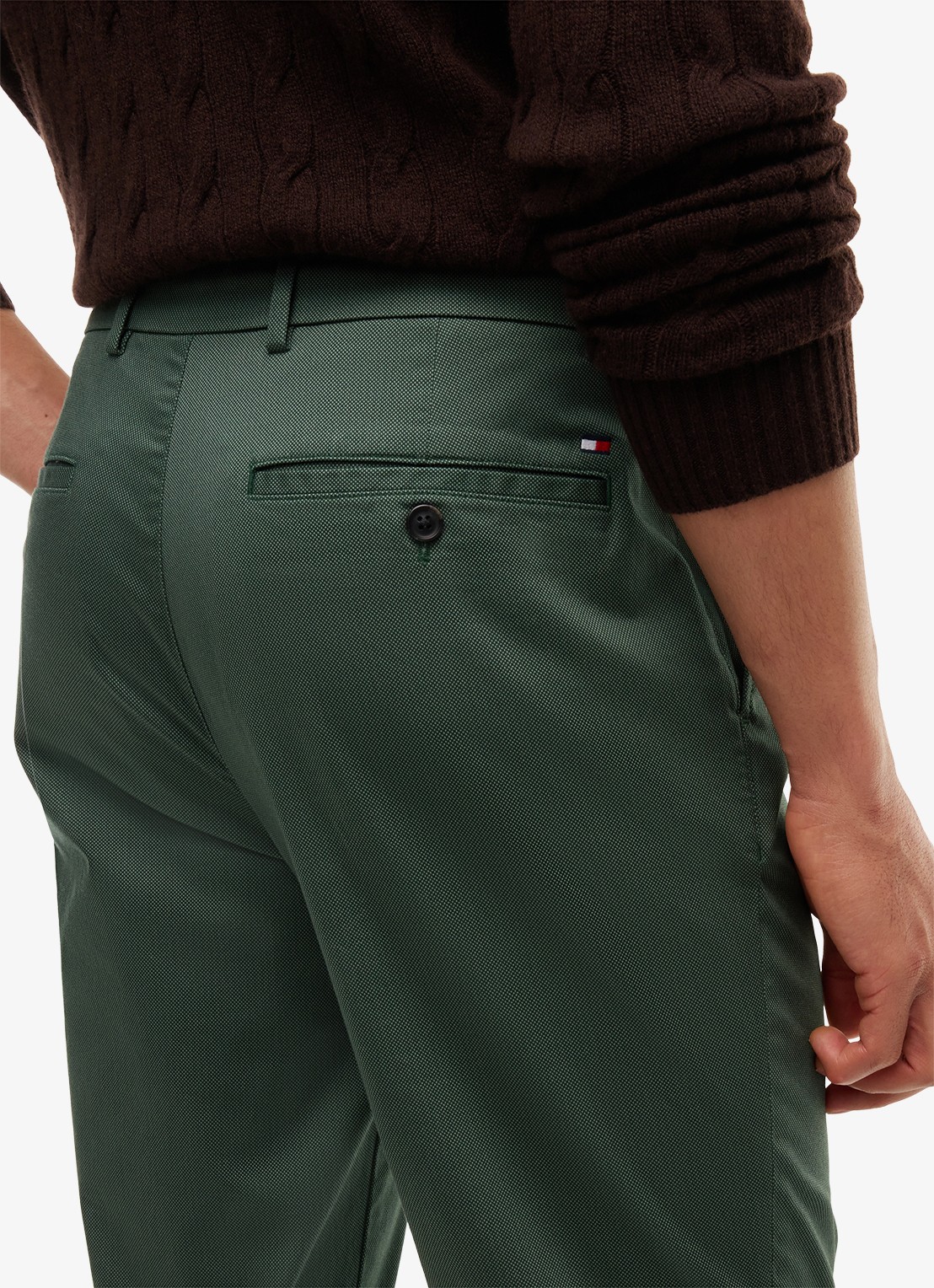 Tommy Hilfiger Tapered fit pantalon met steekzakken - detail 3 riverbed green-mt0 / groen