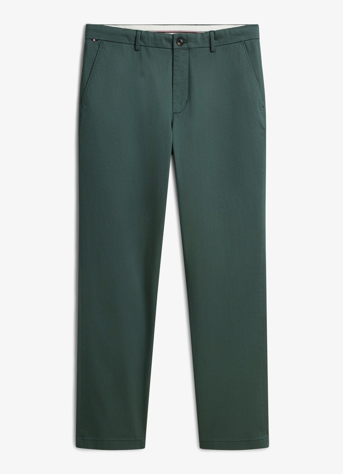 Tommy Hilfiger Tapered fit pantalon met steekzakken - voorkant 4 riverbed green-mt0 / groen