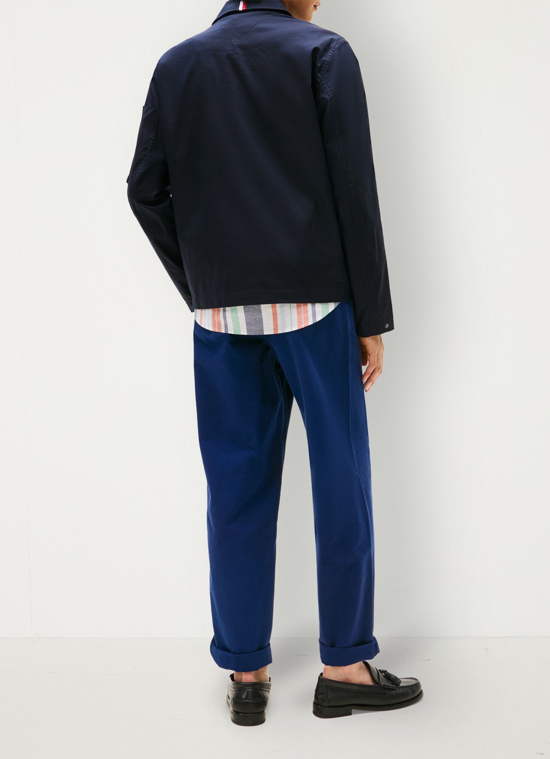 Tommy Hilfiger Tech jack met ritszakken - achterkant donkerblauw
