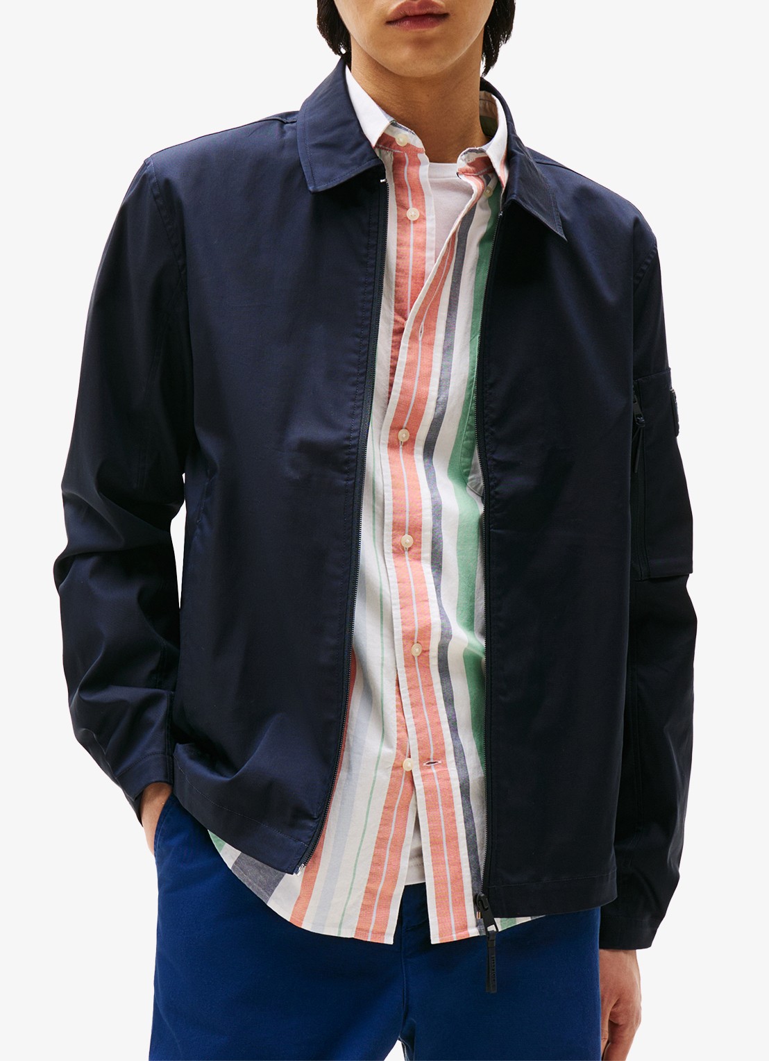 Tommy Hilfiger Tech jack met ritszakken - detail 3 donkerblauw