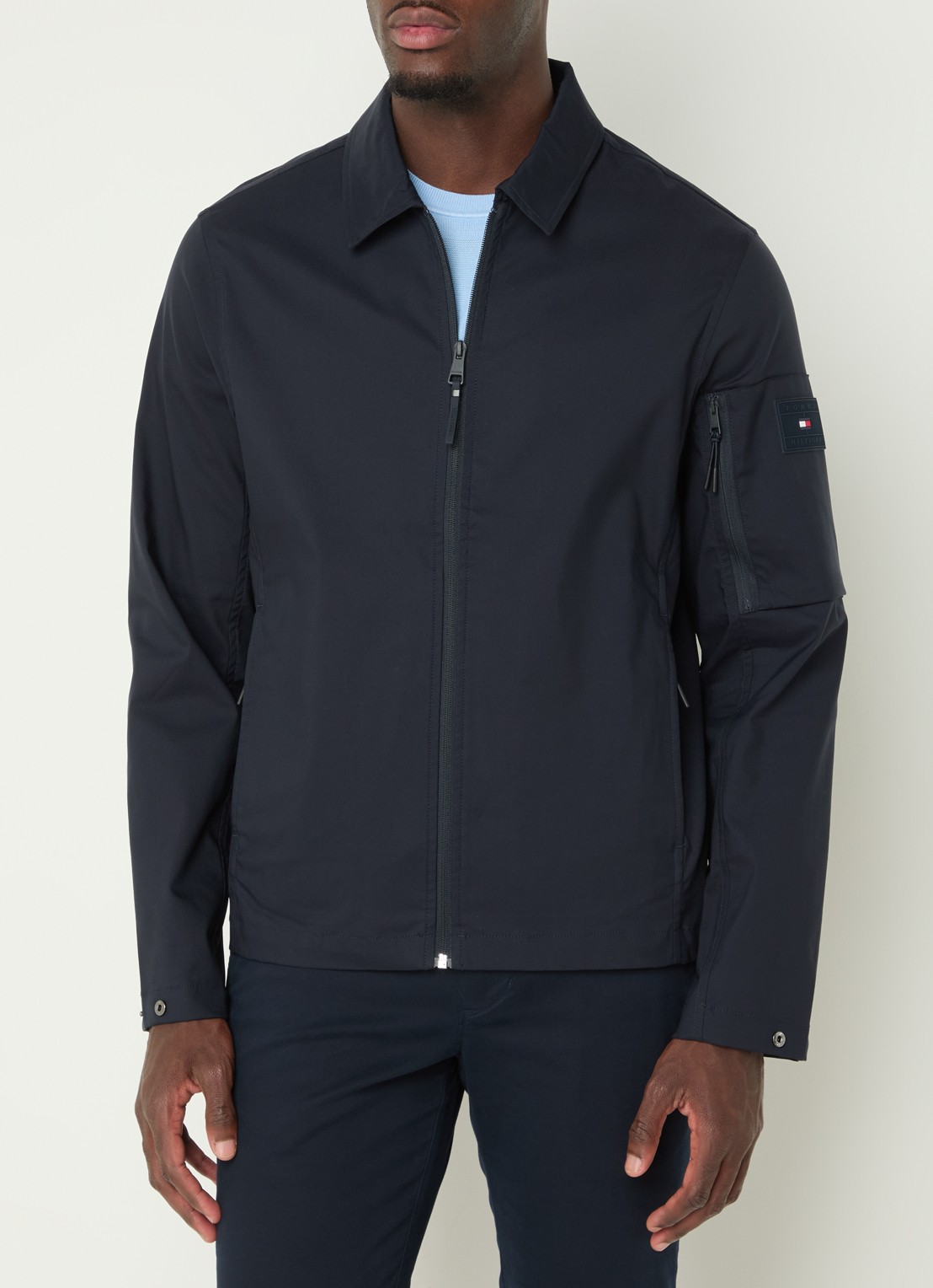 Tommy Hilfiger Tech jack met ritszakken - detail 5 donkerblauw