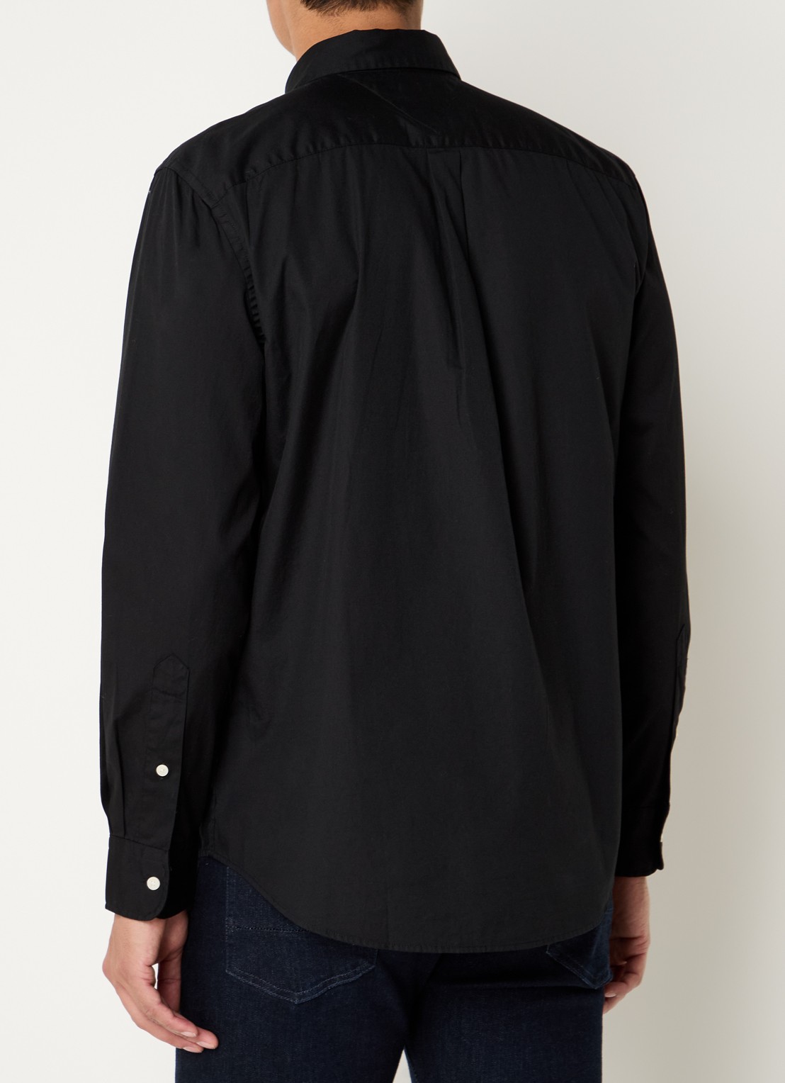 Tommy Hilfiger TH Flex regular fit overhemd met logo - achterkant 2 zwart