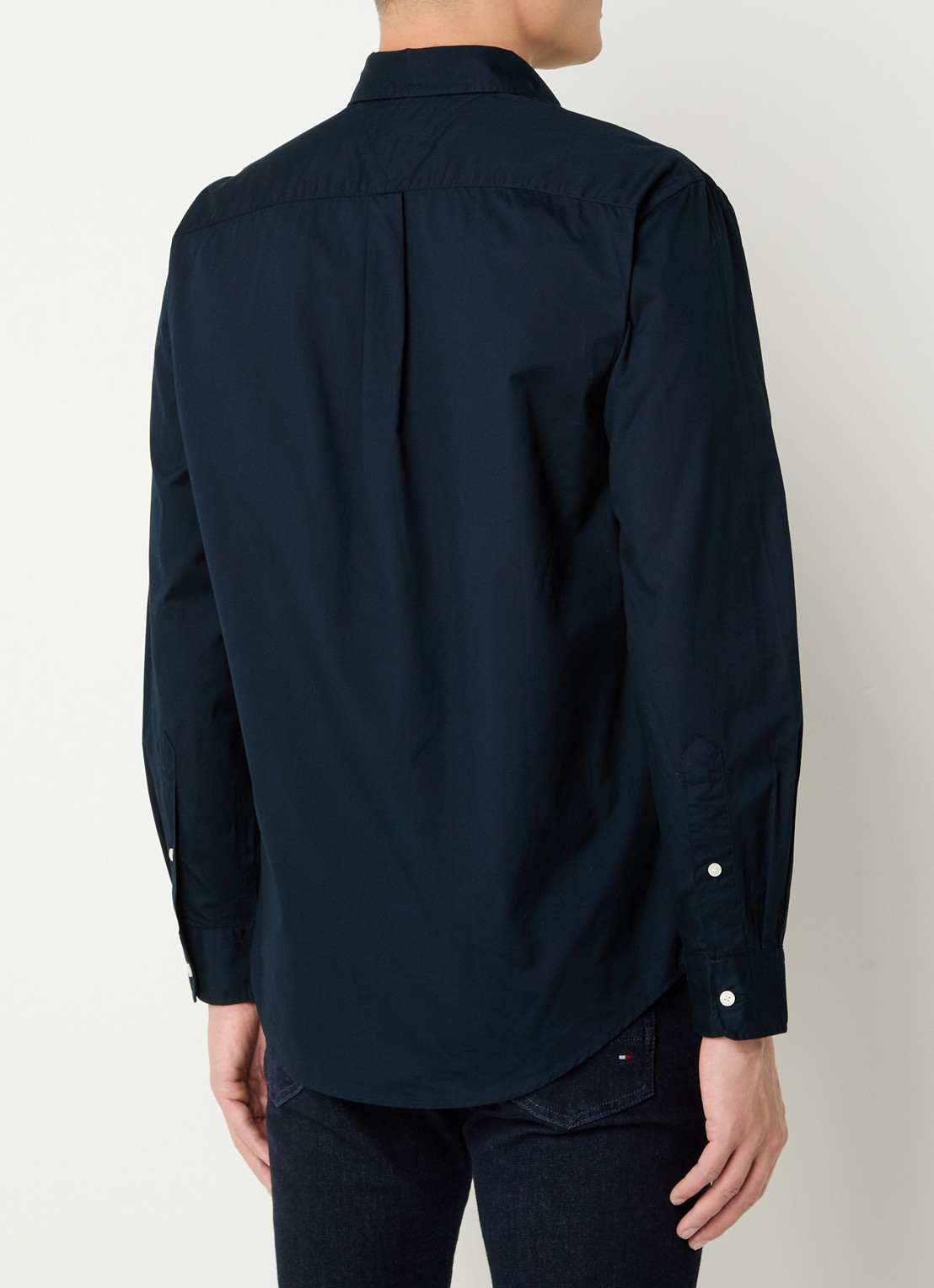 Tommy Hilfiger TH Flex regular fit overhemd met logo - achterkant 2 indigo