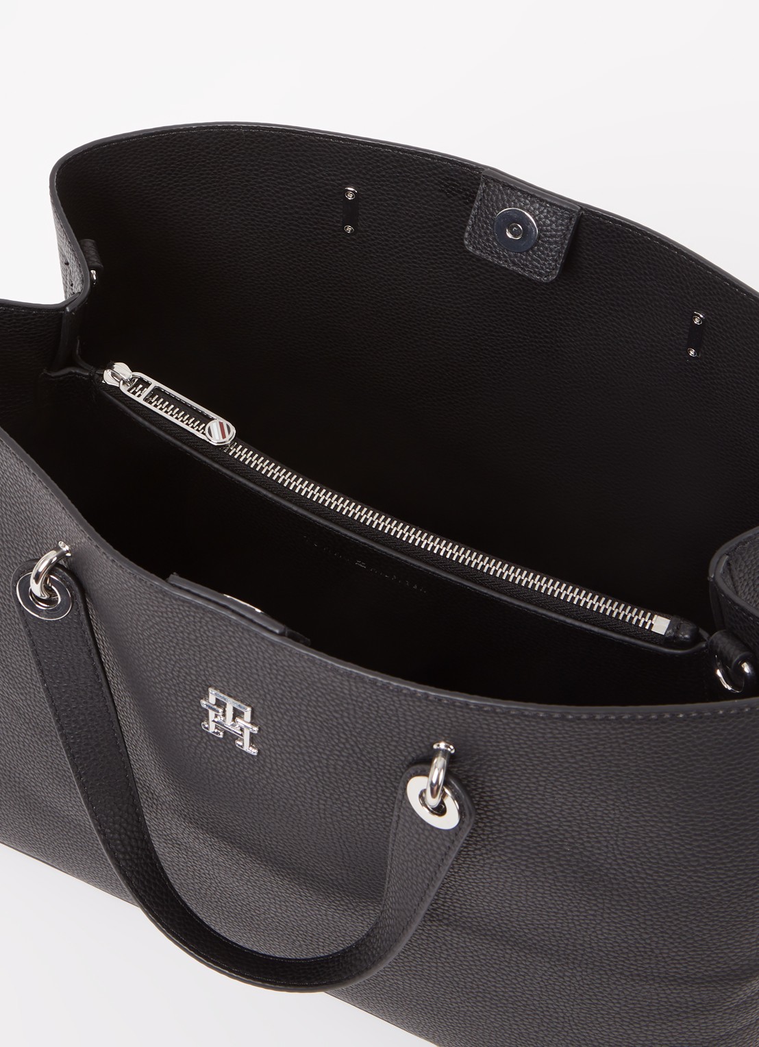 Tommy Hilfiger The Emblem schoudertas met logo - detail zwart