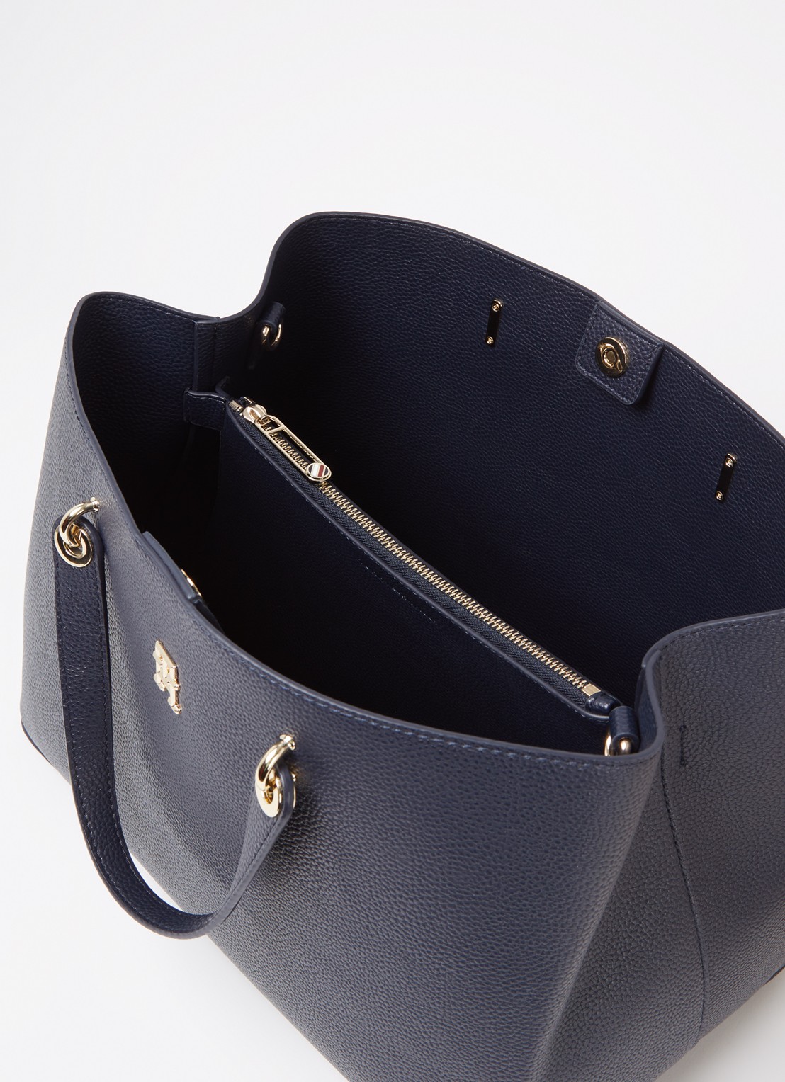 Tommy Hilfiger The Emblem schoudertas met logo - detail 3 donkerblauw