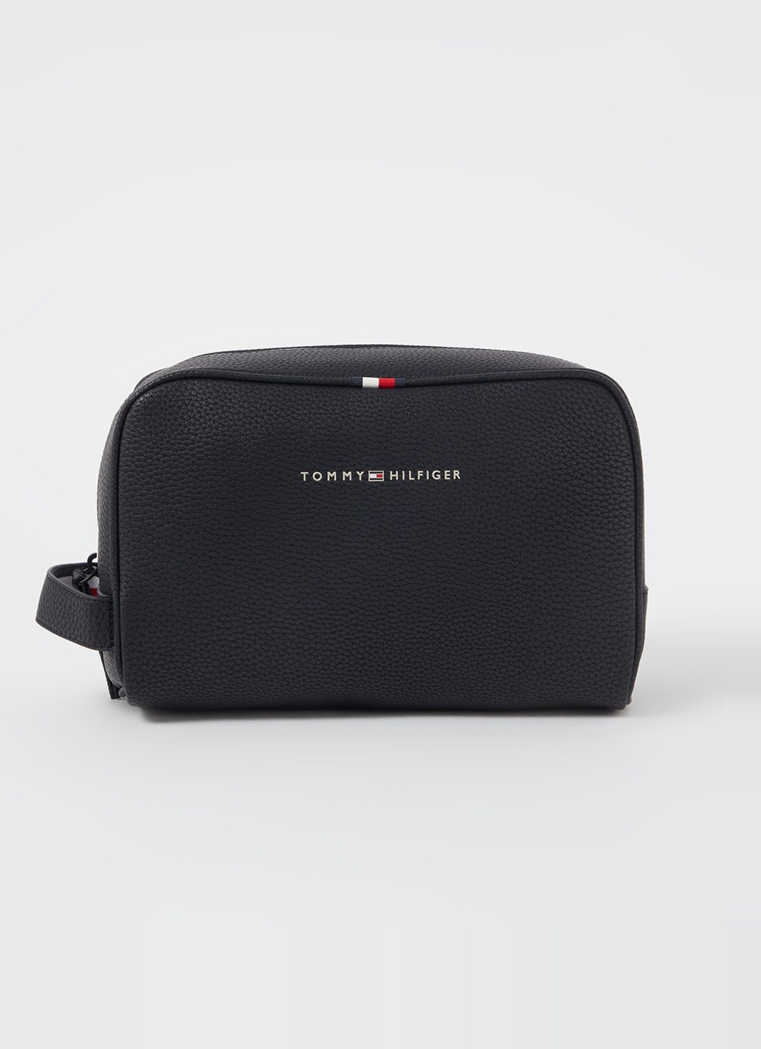 Tommy Hilfiger Toilettas met logo  - voorkant zwart