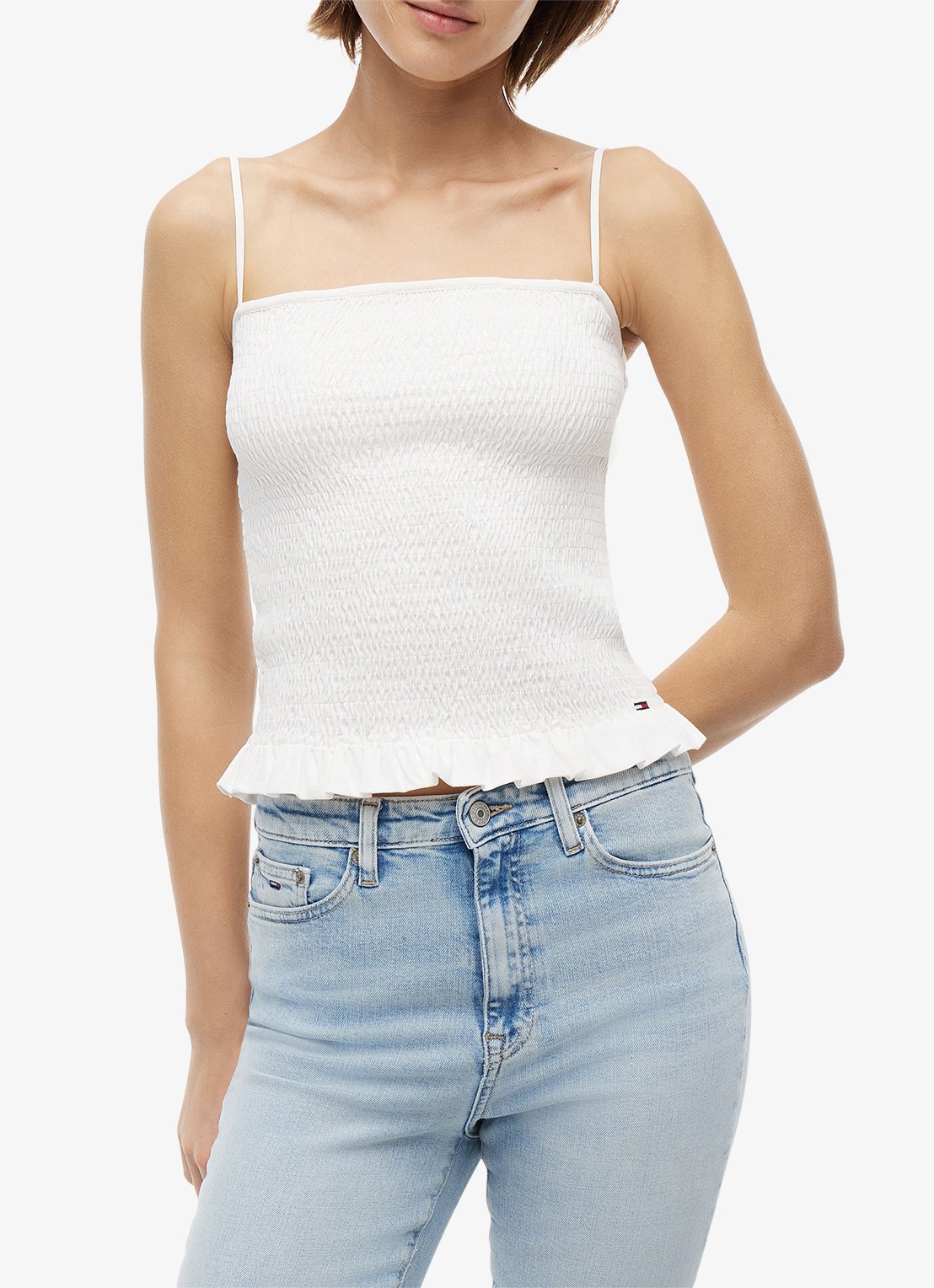 Tommy Hilfiger Top met ruches - detail 3 gebroken wit