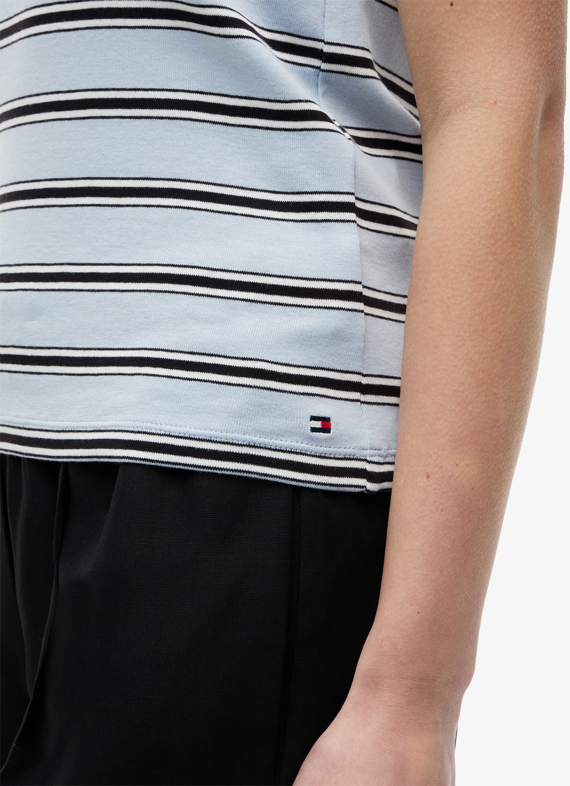 Tommy Hilfiger Top met streepprint - detail 5 lichtblauw