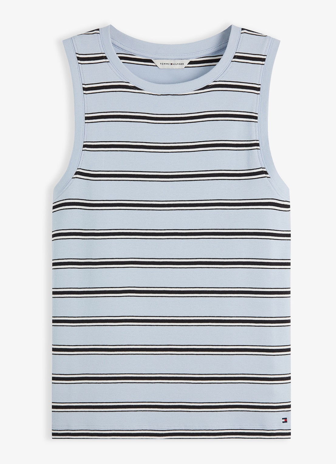 Tommy Hilfiger Top met streepprint - voorkant 2 lichtblauw