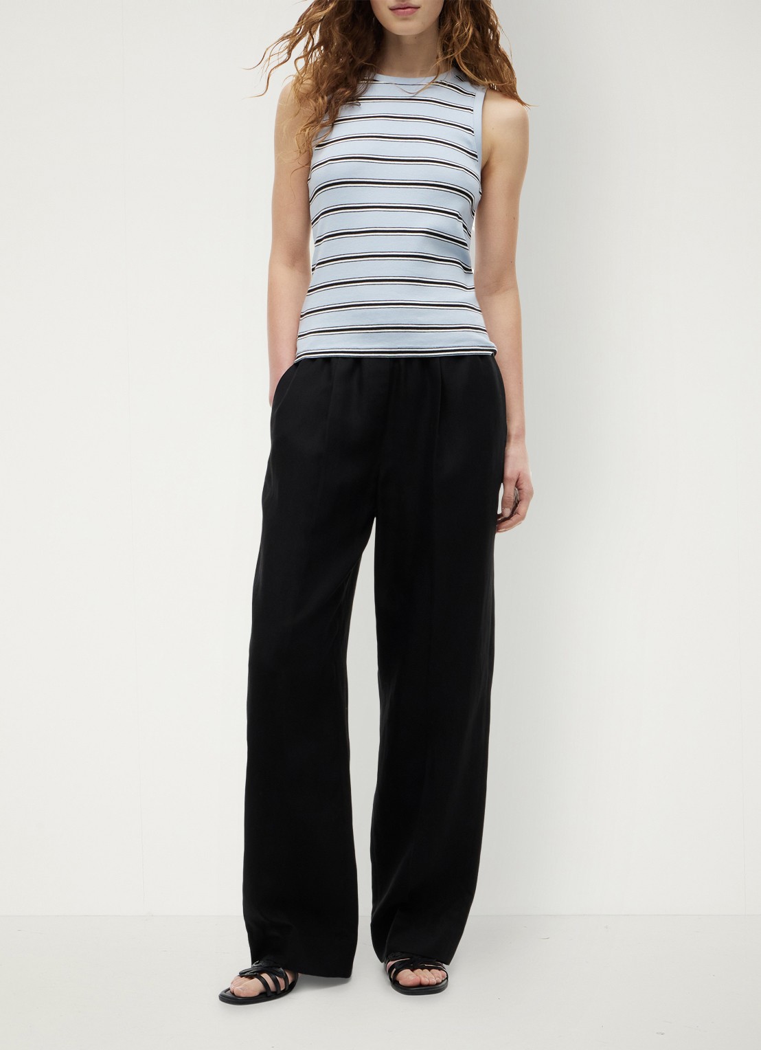 Tommy Hilfiger Top met streepprint - voorkant 3 lichtblauw
