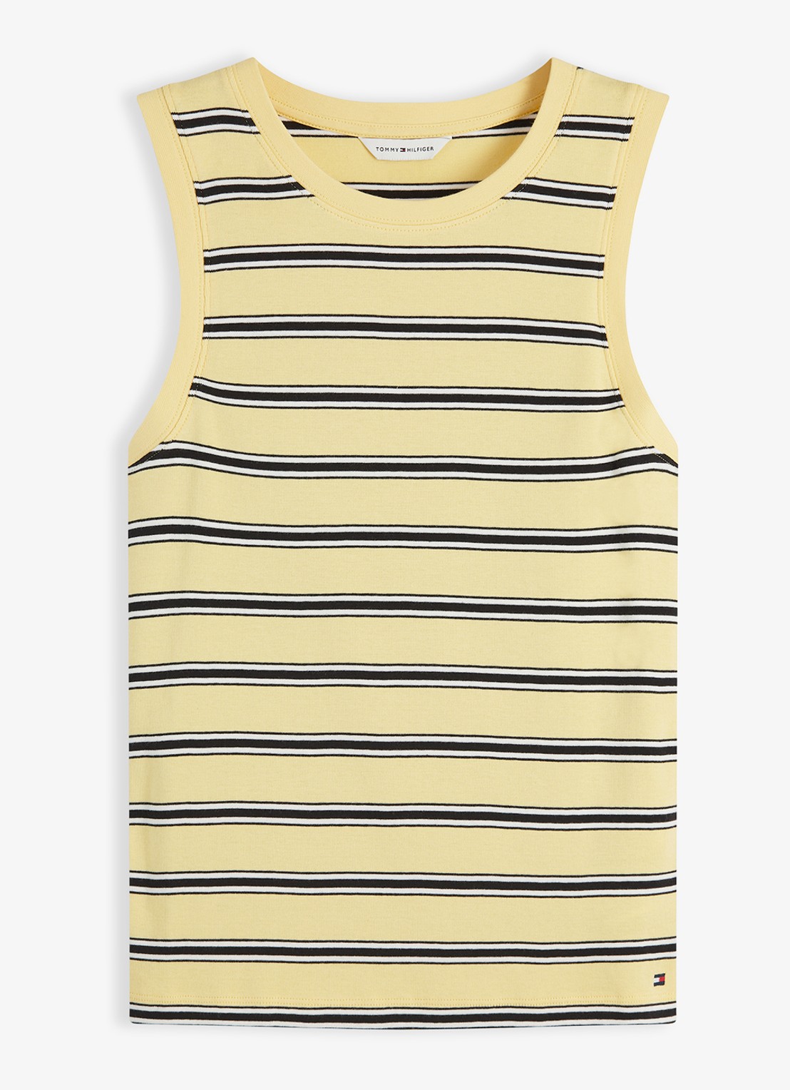 Tommy Hilfiger Top met streepprint - voorkant 2 lichtgeel