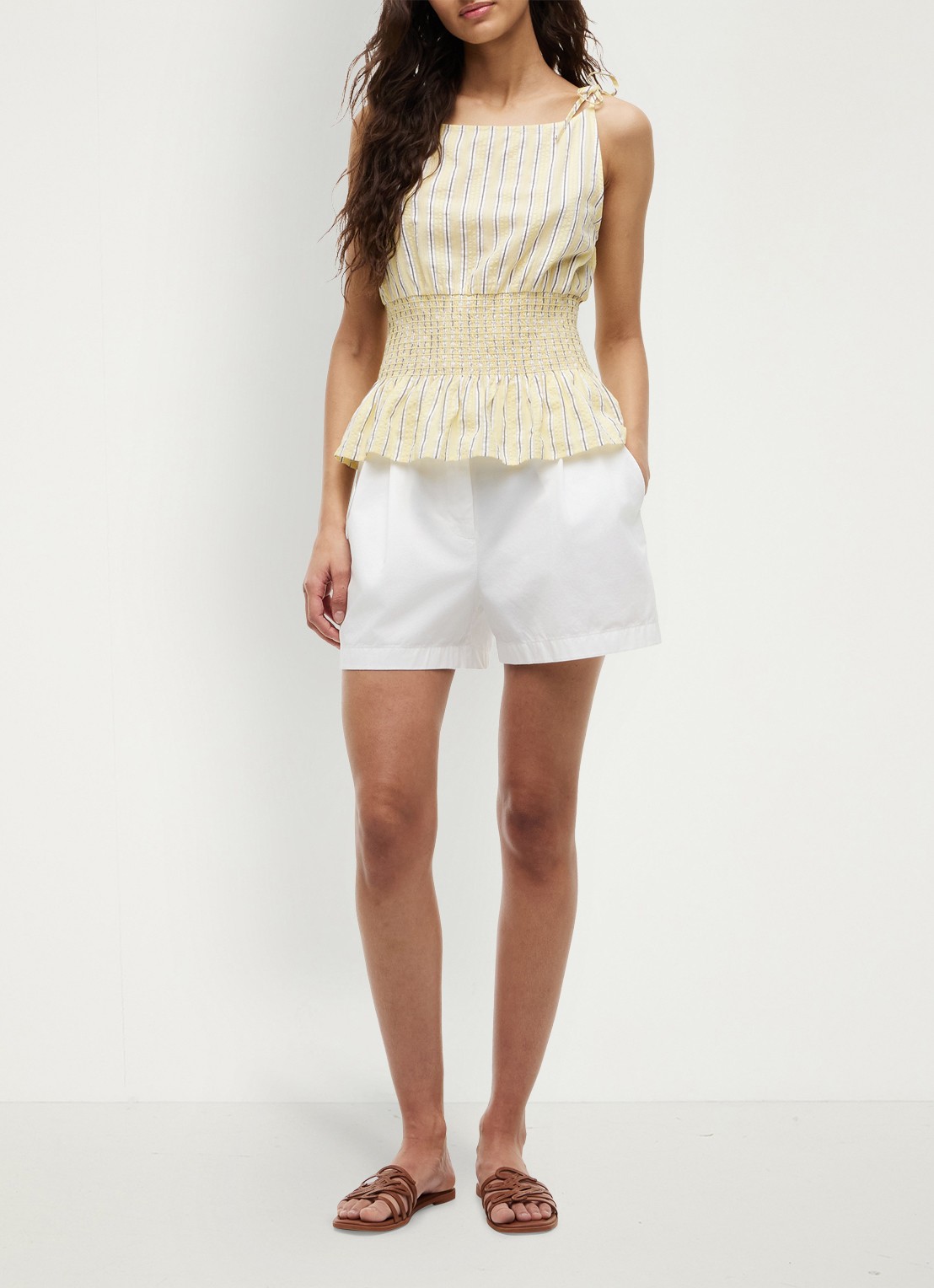 Tommy Hilfiger Top met streepprint - voorkant 5 lichtgeel