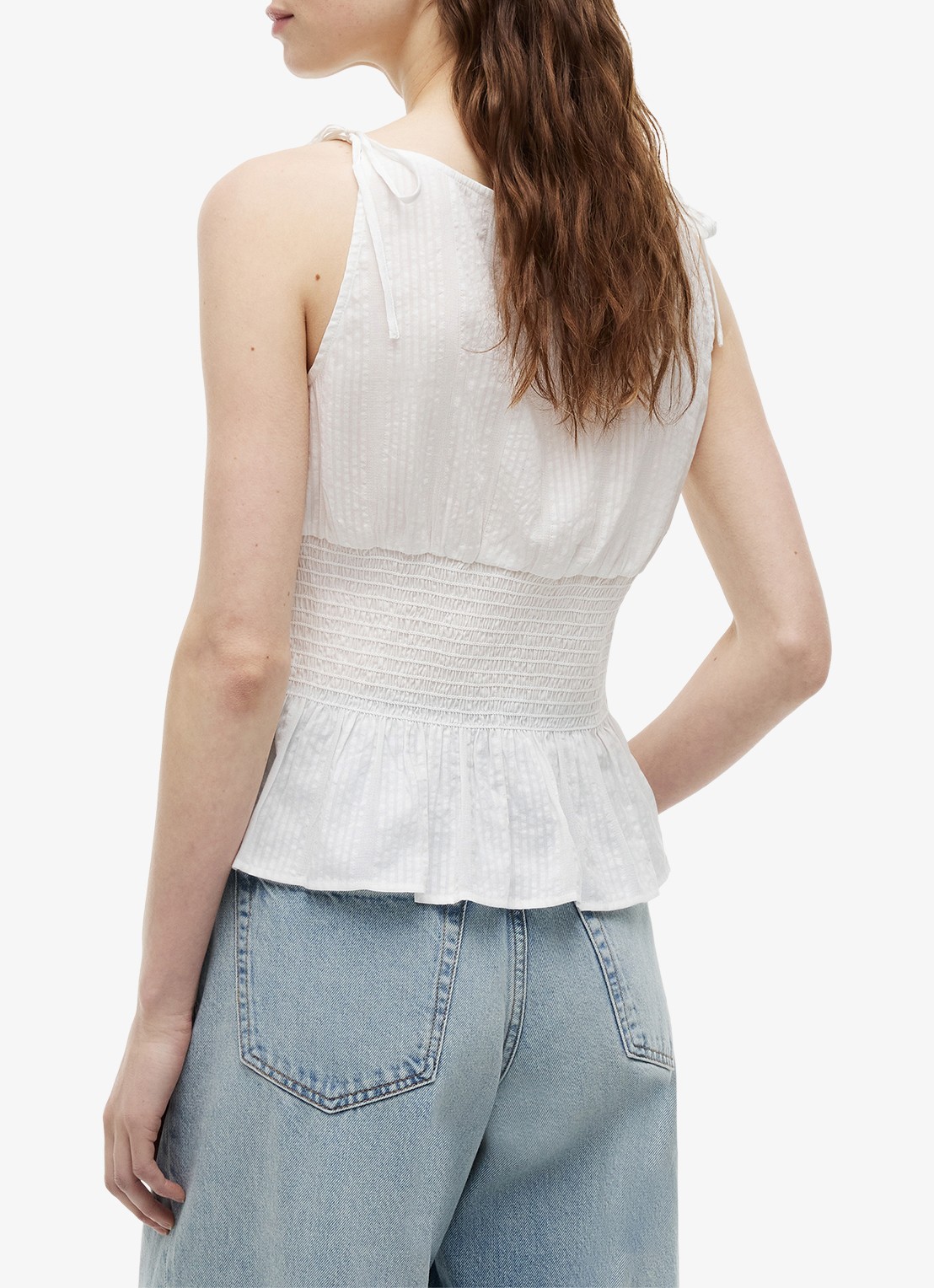 Tommy Hilfiger Top met streepprint - achterkant 3 gebroken wit