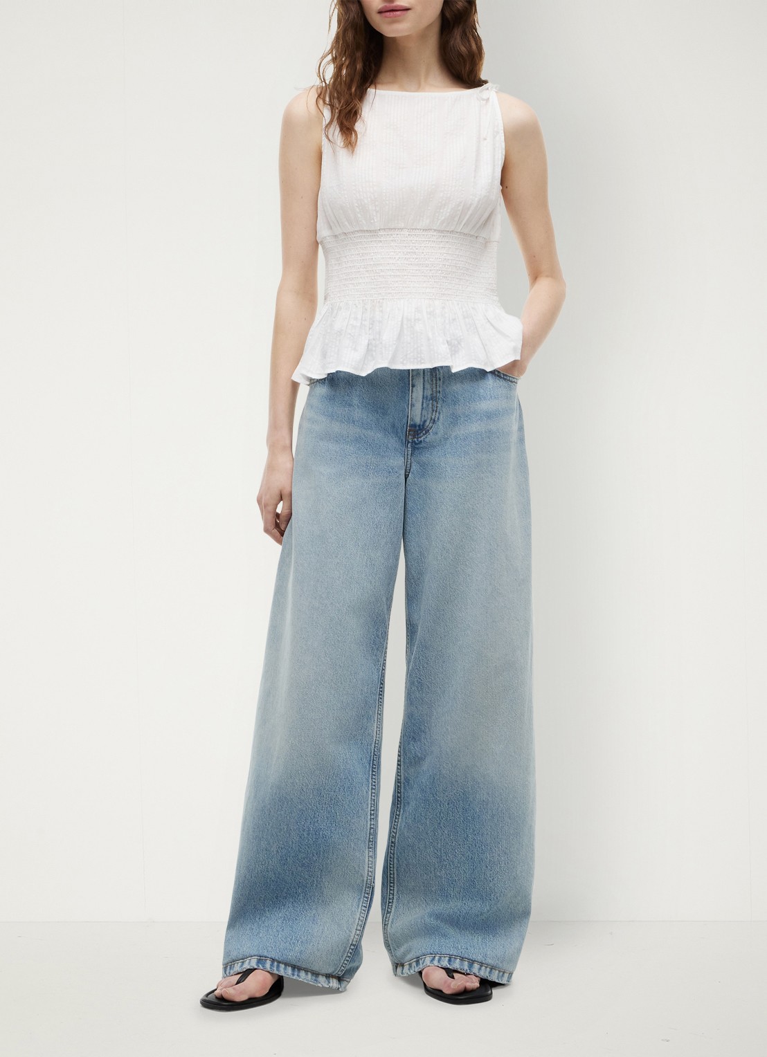Tommy Hilfiger Top met streepprint - voorkant 5 gebroken wit