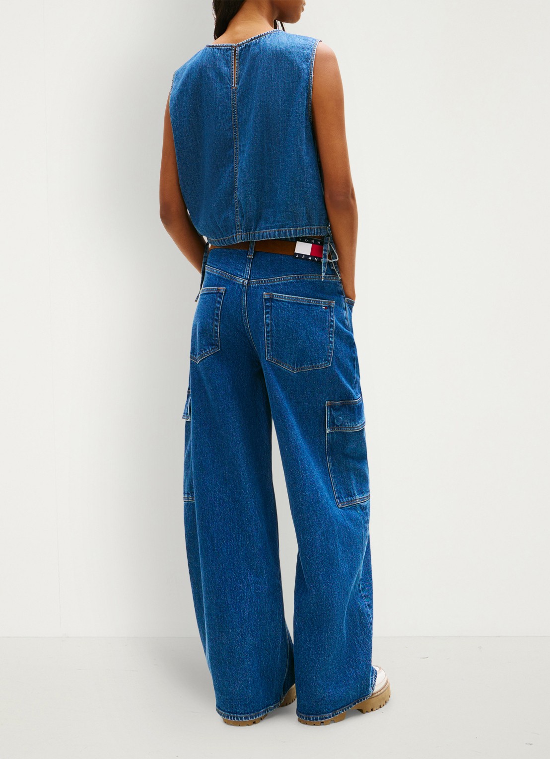 Tommy Hilfiger Top van denim - achterkant 3 donkerblauw