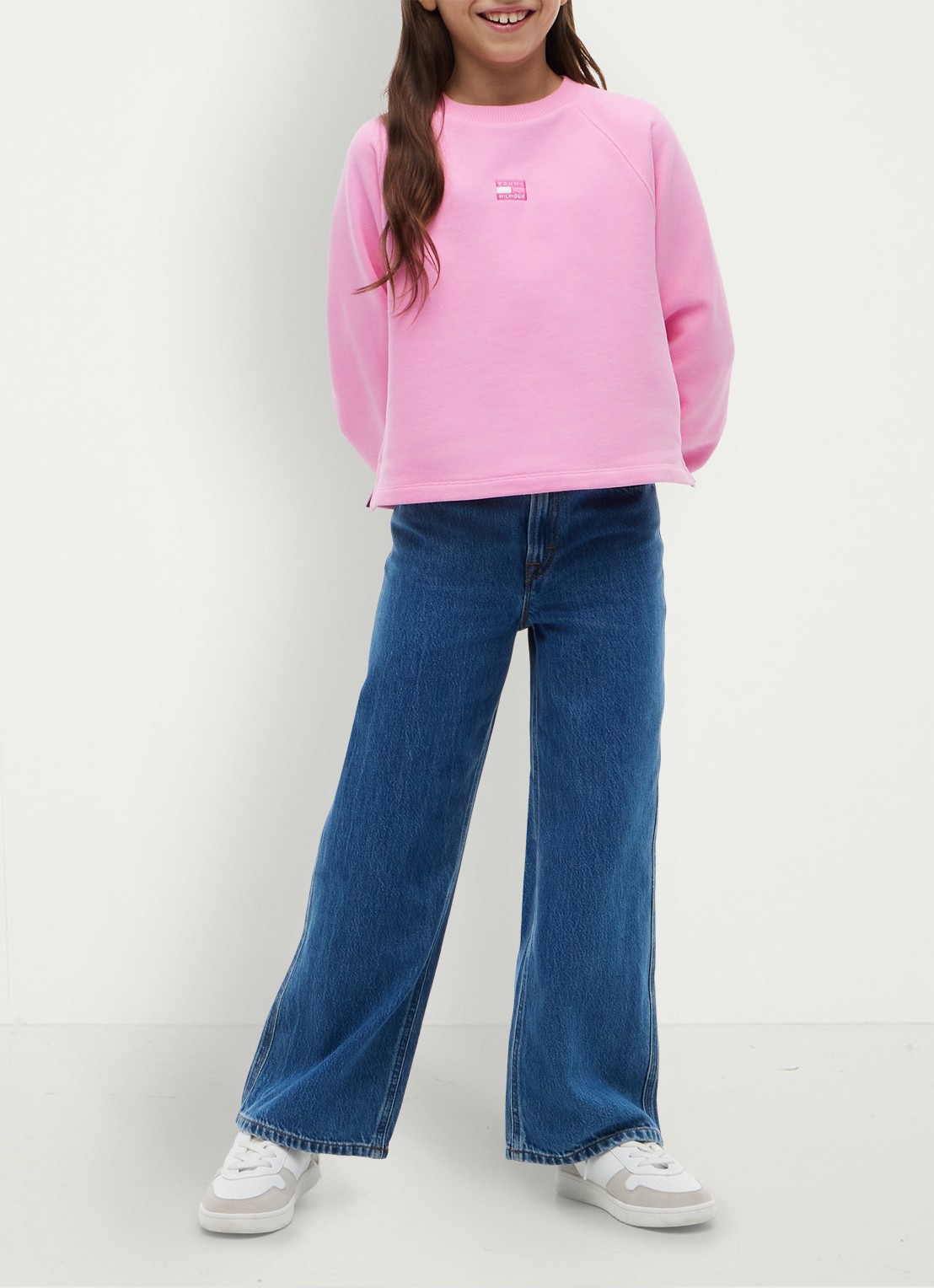 Tommy Hilfiger Trui met logoborduring - voorkant 5 roze