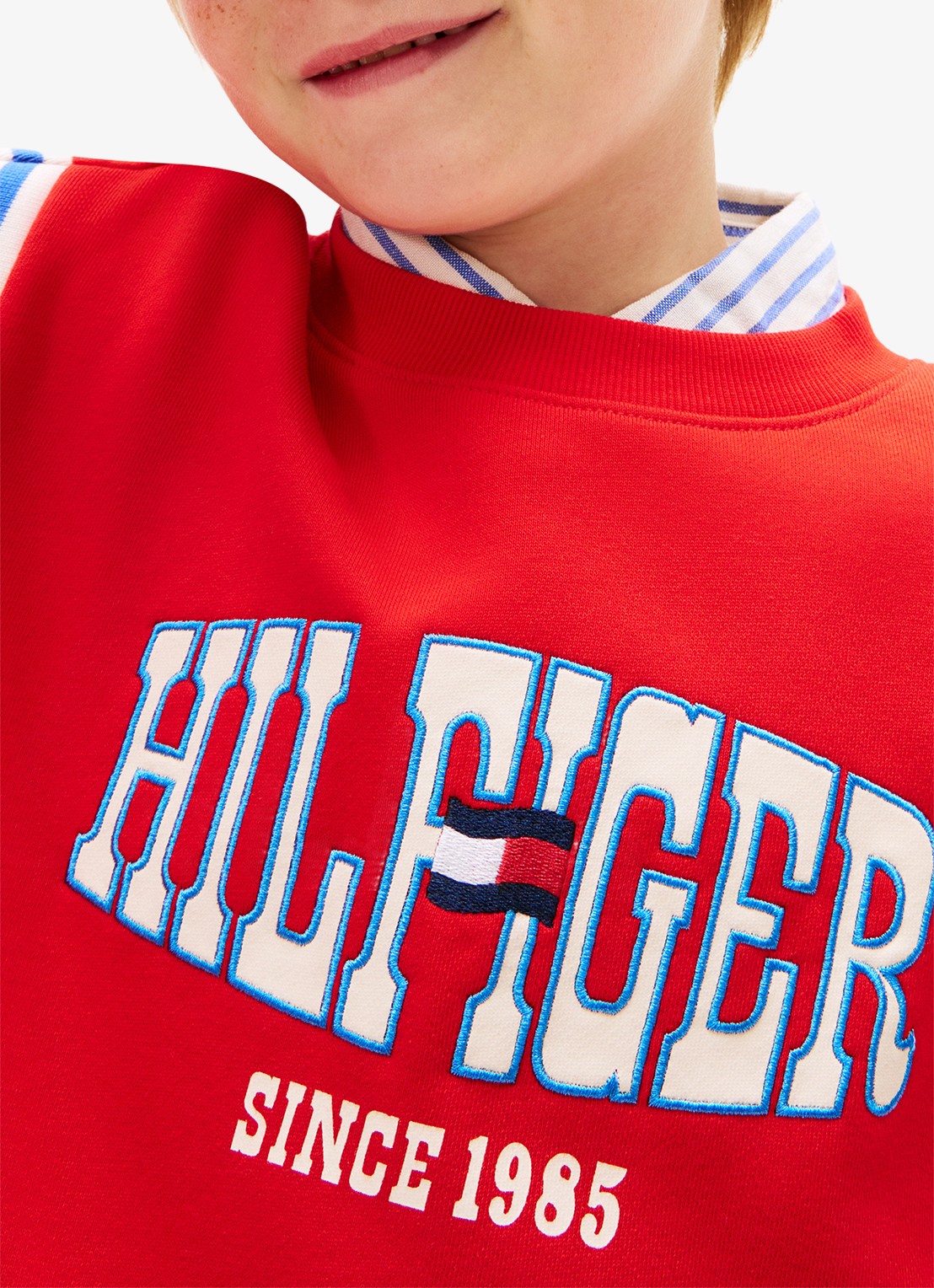 Tommy Hilfiger Trui met logoprint - detail 5 rood
