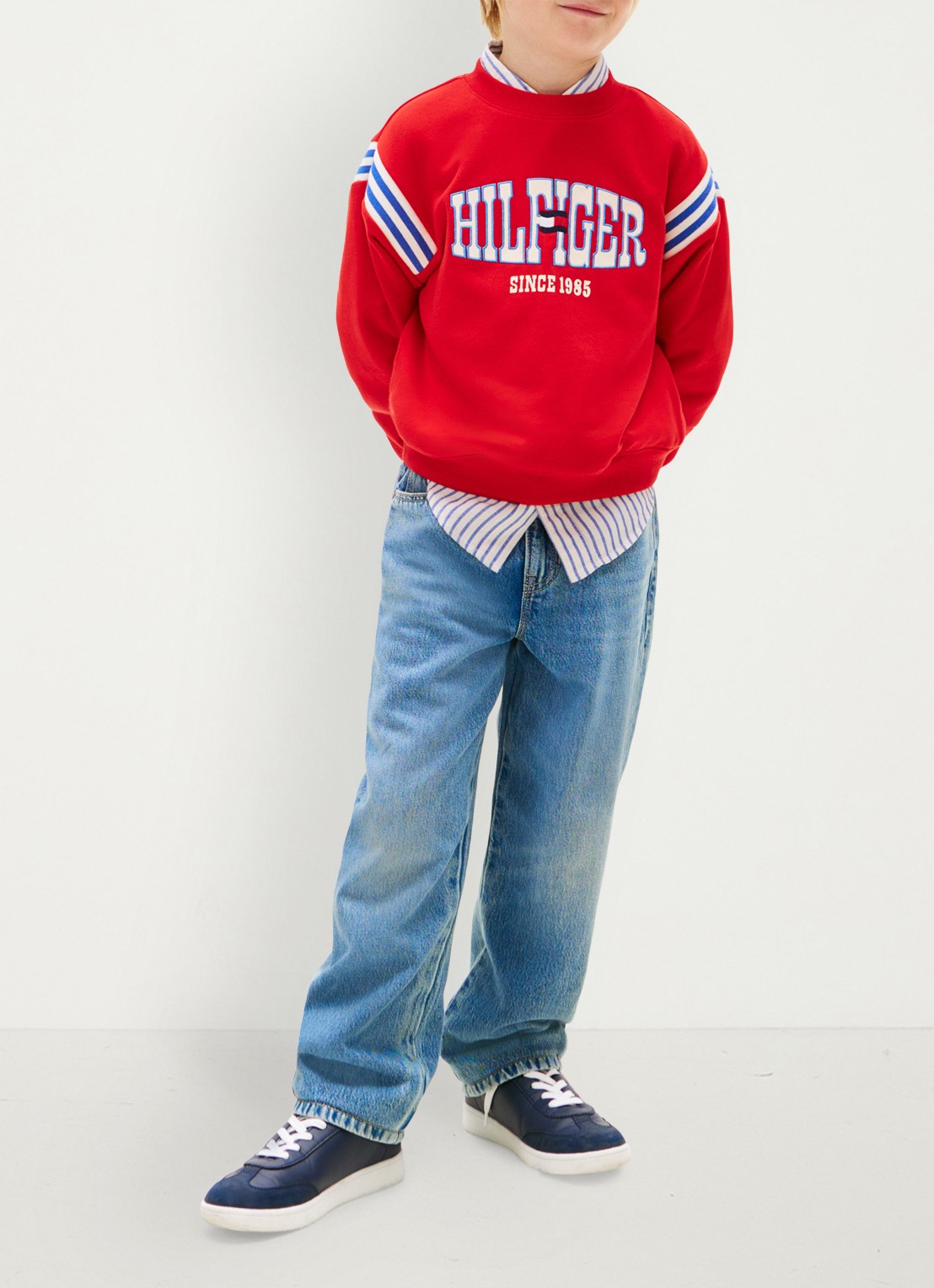 Tommy Hilfiger Trui met logoprint - voorkant 2 rood