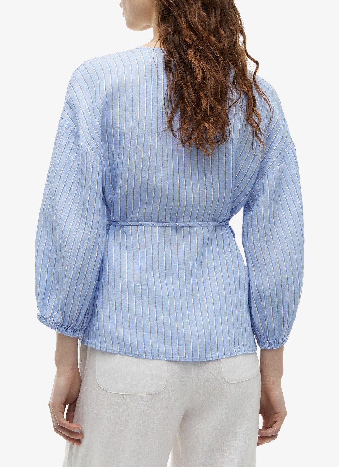 Tommy Hilfiger Tuniek met strikceintuur - achterkant 5 lichtblauw