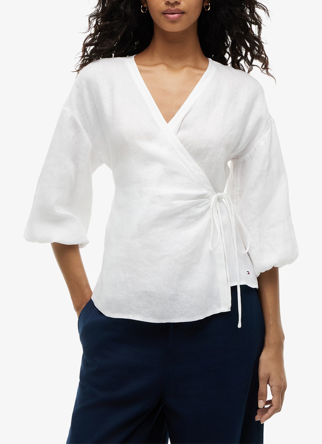 Tommy Hilfiger Tuniek met strikceintuur - detail wit