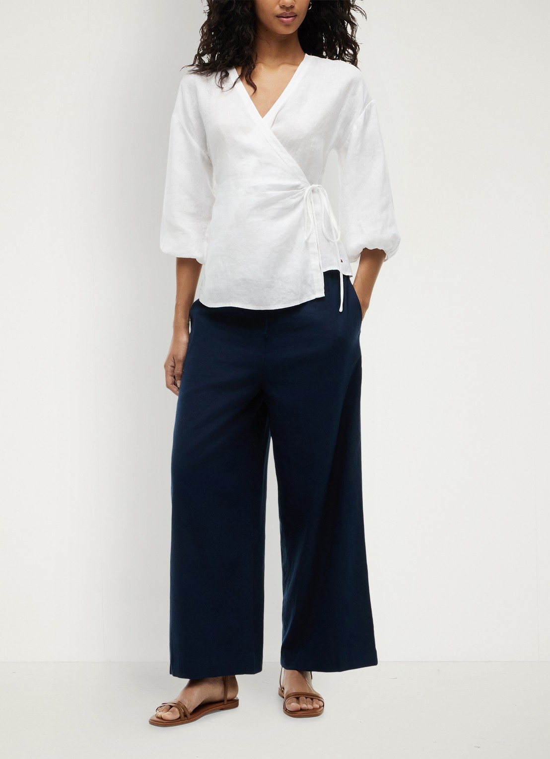 Tommy Hilfiger Tuniek met strikceintuur - voorkant 4 wit